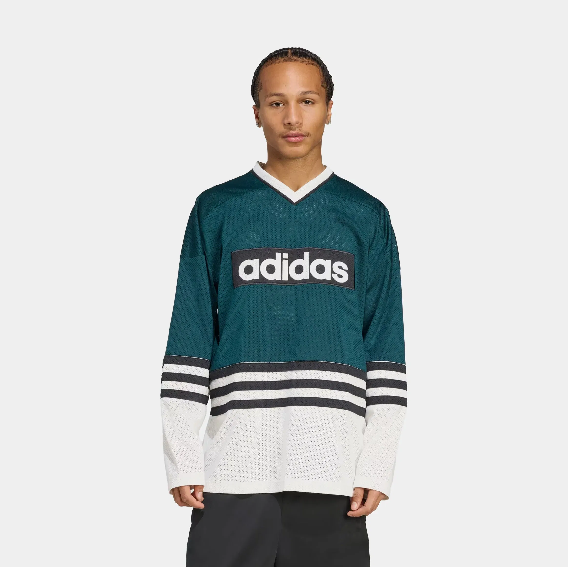 adidas 3 Stripes Hockey Mens Jersey (Aurora Ivy)