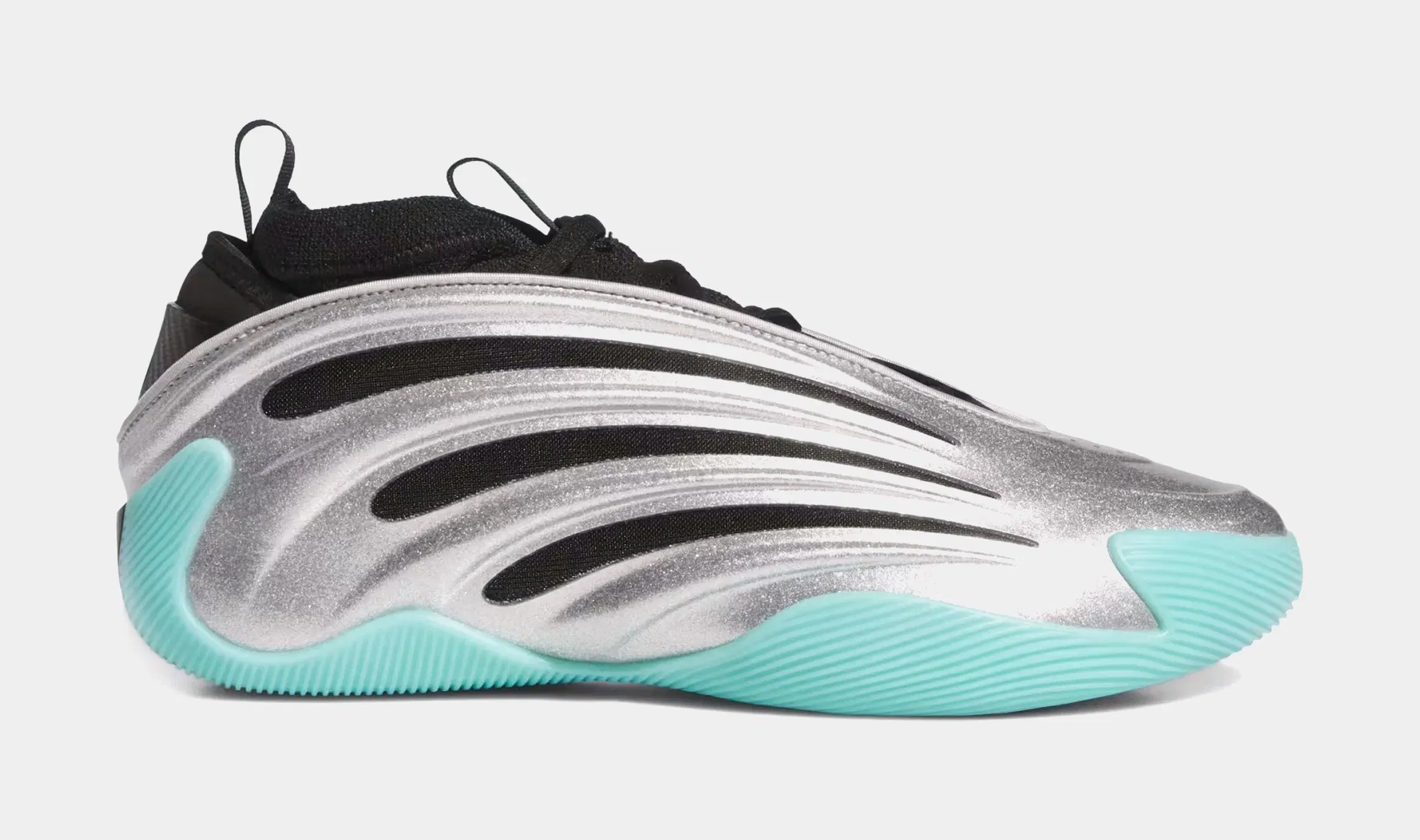 adidas Harden Volume 9 Mens Basketball Shoes (Silver Metallic/Core Black/Flash Aqua)