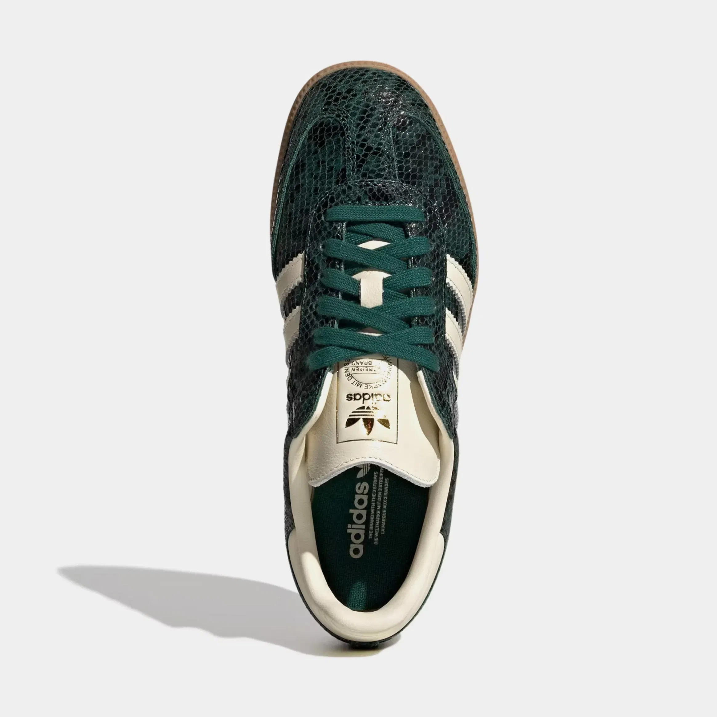 adidas Samba OG Faux Snakeskin Womens Lifestyle Shoes (Black/Cream White/Collegiate Green)