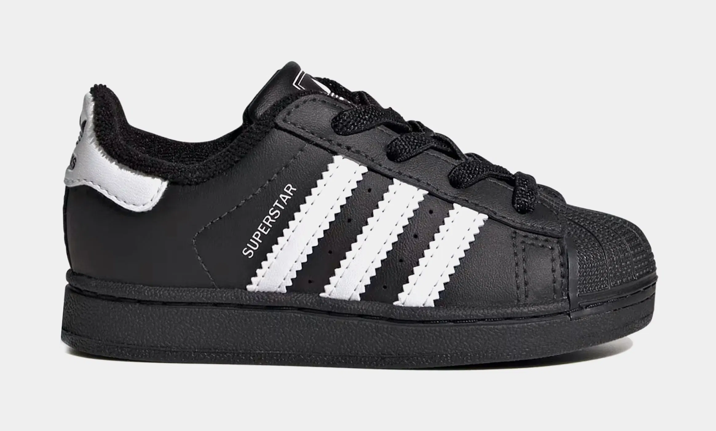 adidas Superstar II Elastic Lace Infant Toddler Lifestyle Shoes (Core Black/Cloud White/Core Black)