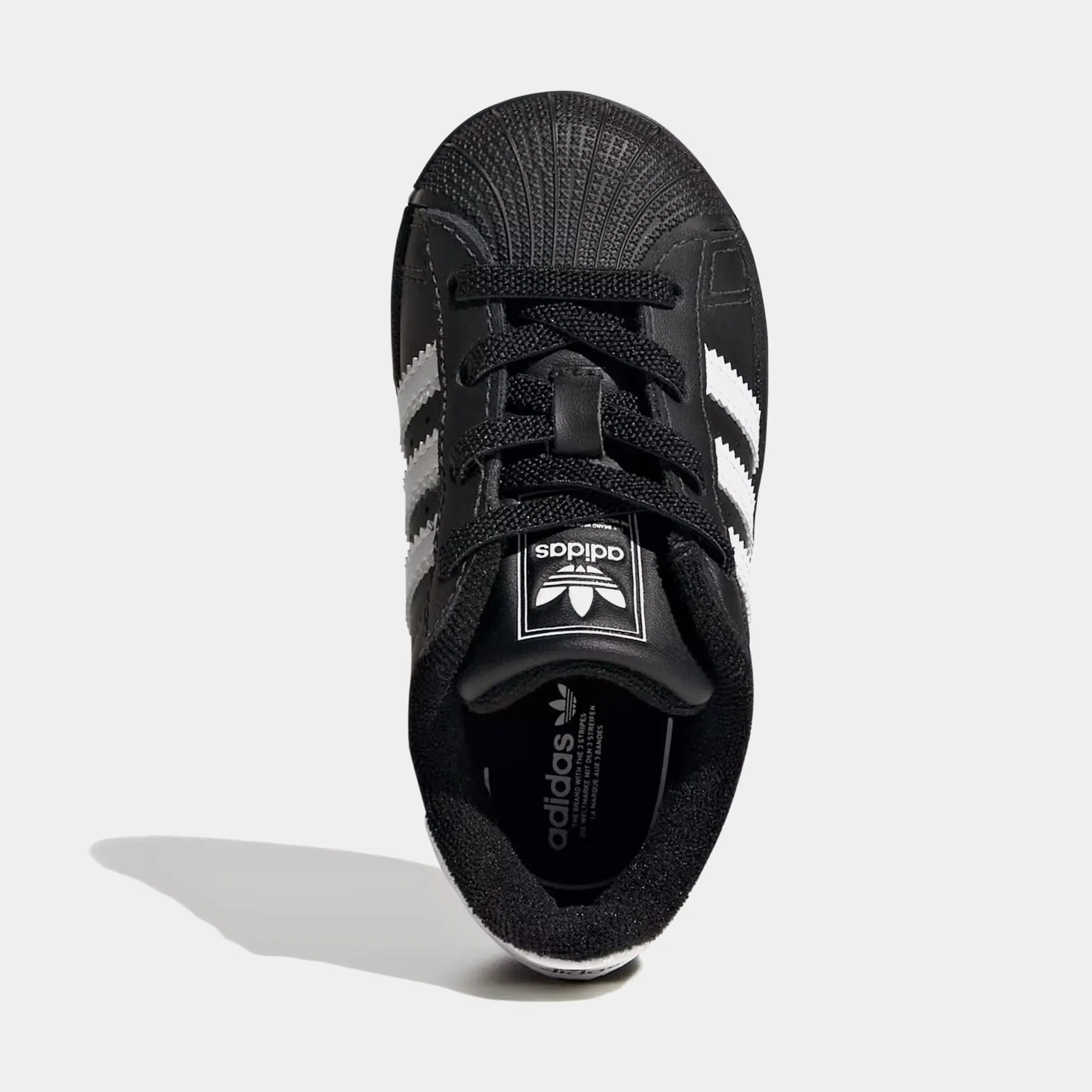 adidas Superstar II Elastic Lace Infant Toddler Lifestyle Shoes (Core Black/Cloud White/Core Black)