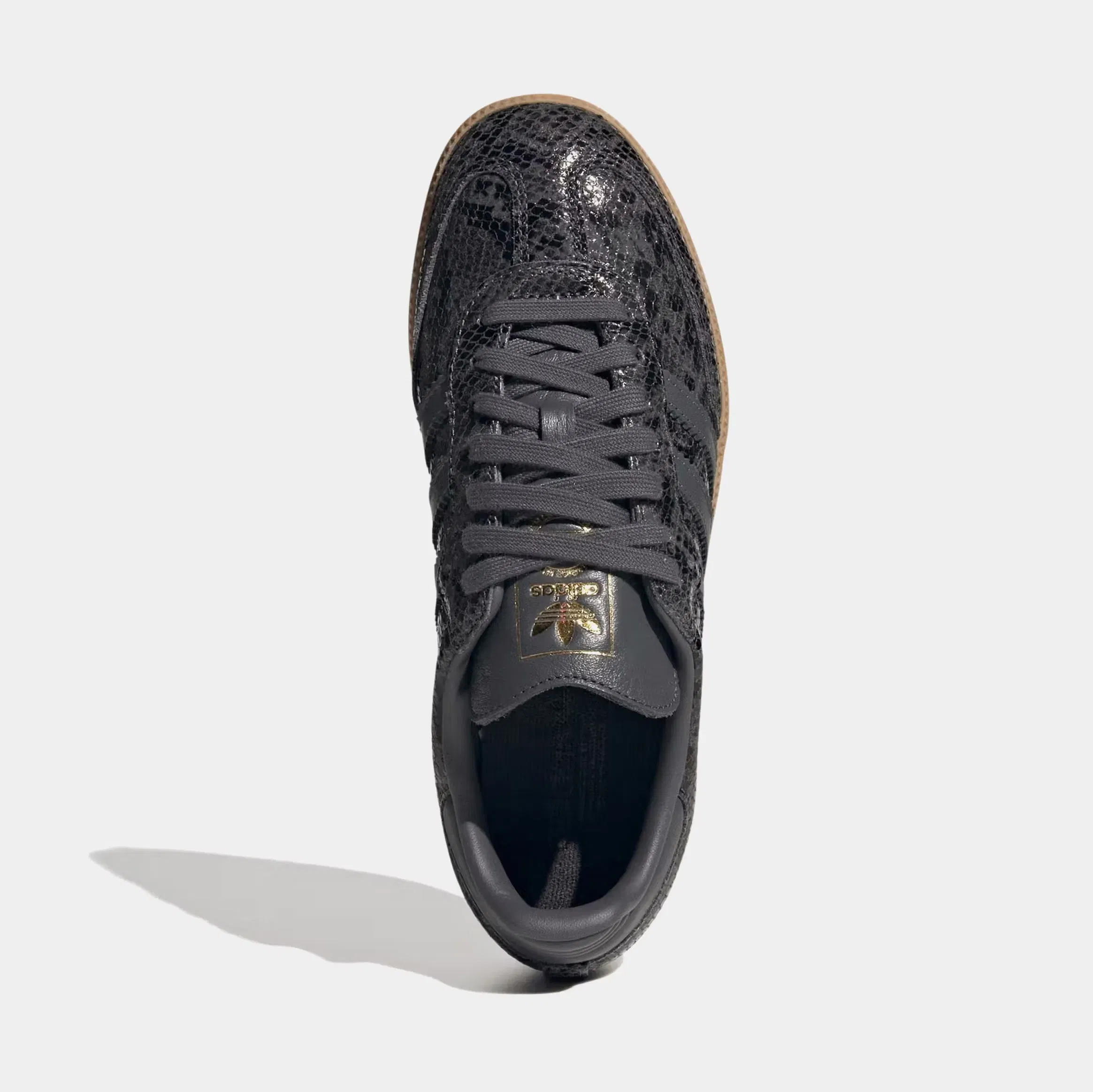 adidas Samba OG Faux Snakeskin Womens Lifestyle Shoes (Black/Gum)