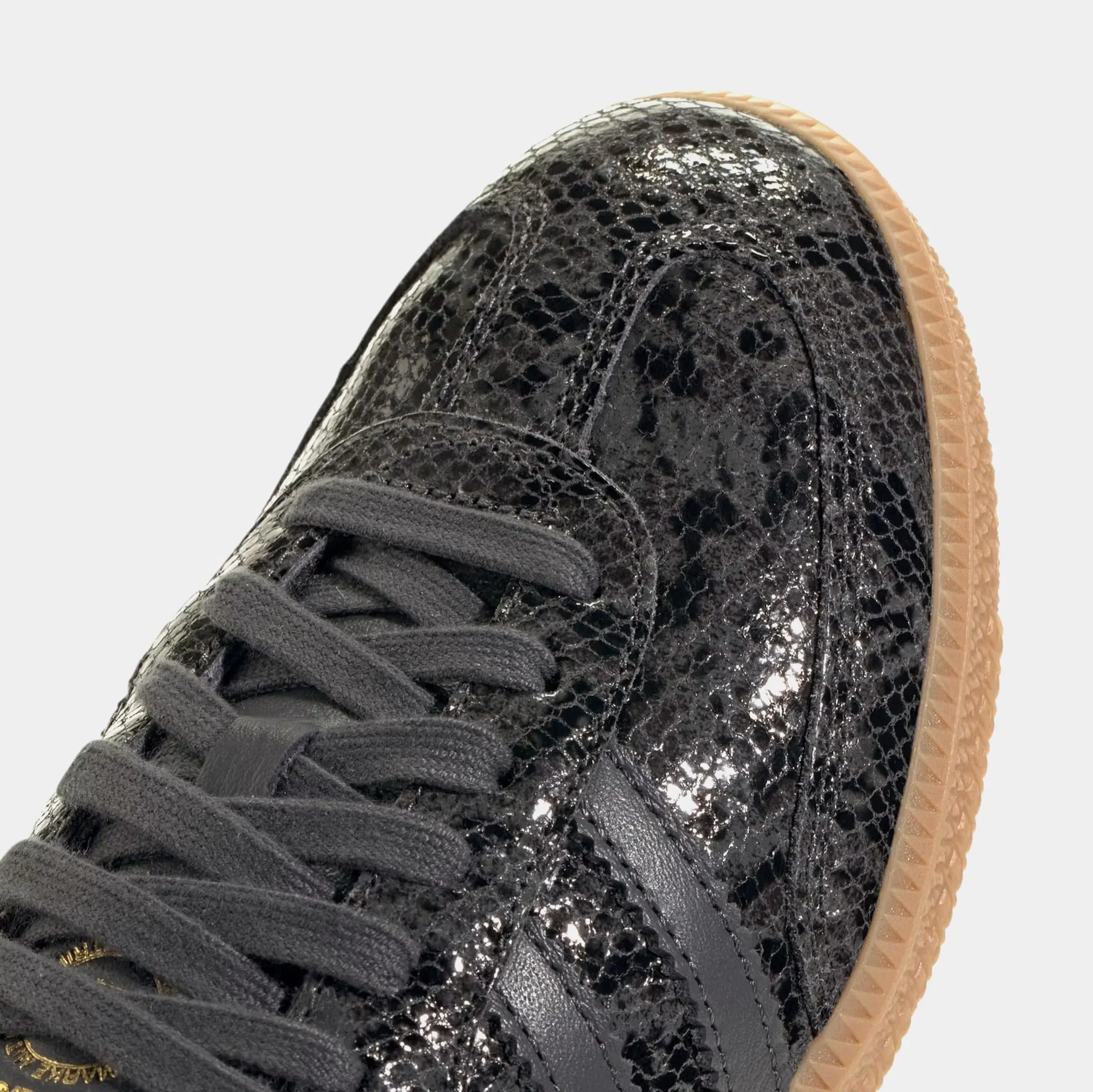 adidas Samba OG Faux Snakeskin Womens Lifestyle Shoes (Black/Gum)