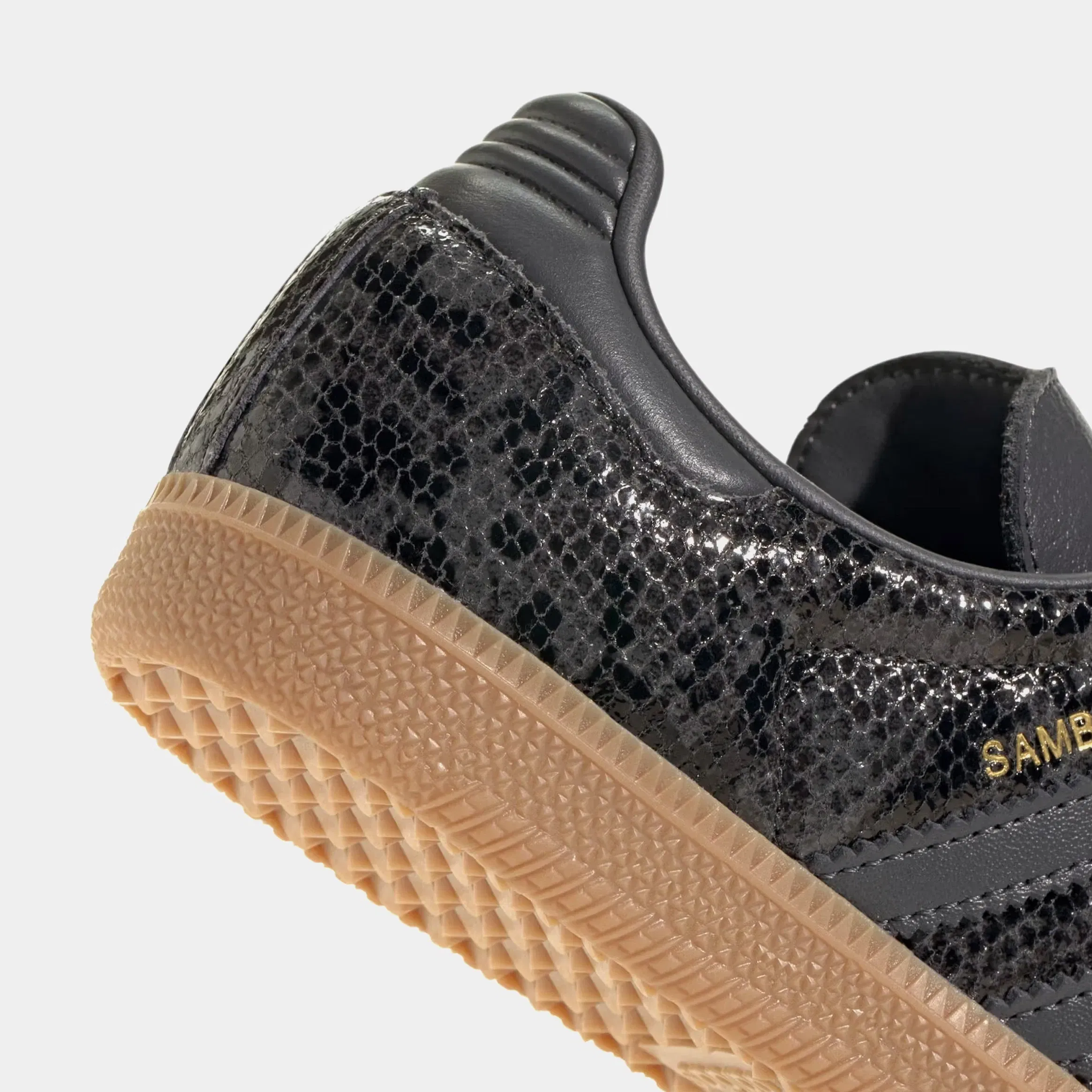 adidas Samba OG Faux Snakeskin Womens Lifestyle Shoes (Black/Gum)