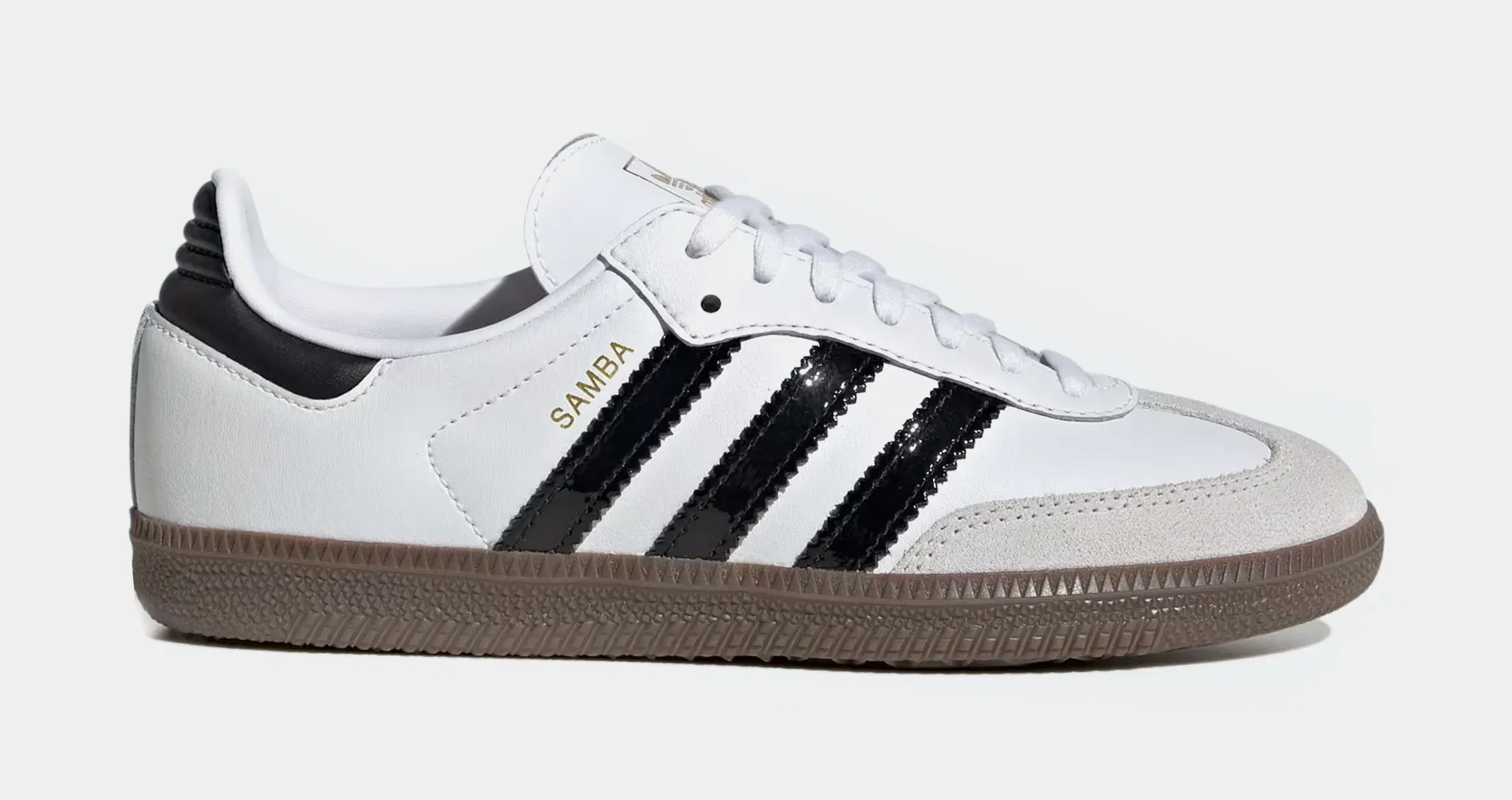 adidas Samba OG Grade School Lifestyle Shoes (White/Black/Gum)