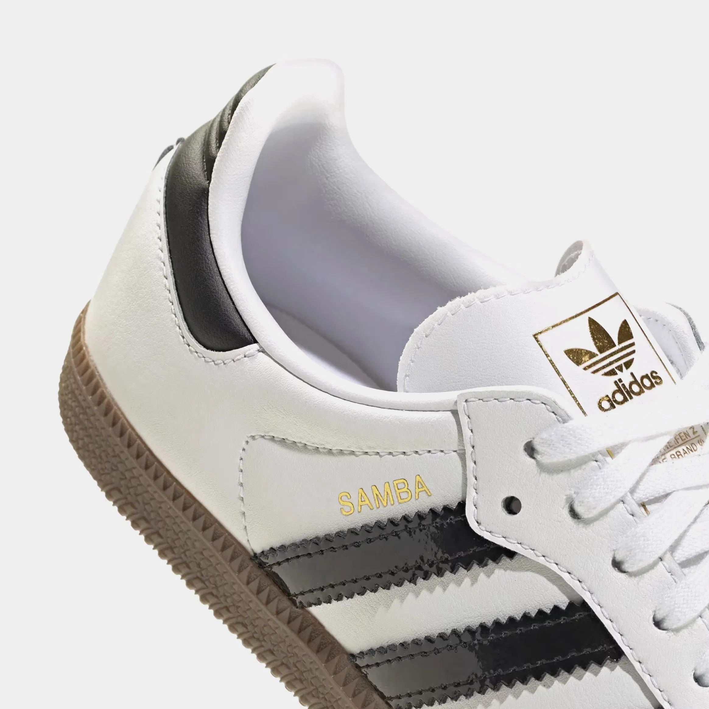 adidas Samba OG Grade School Lifestyle Shoes (White/Black/Gum)