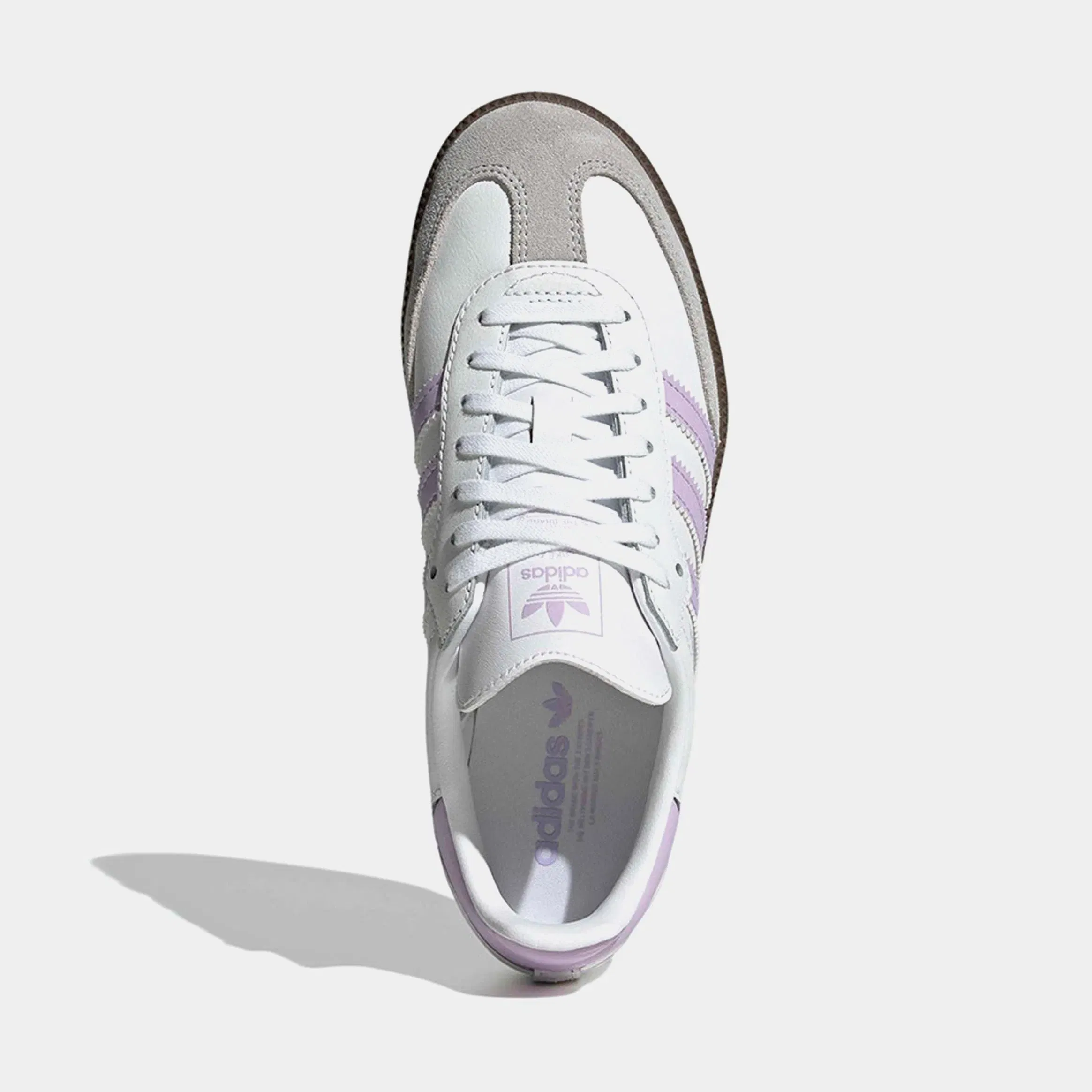 adidas Samba OG Grade School Lifestyle Shoes (White/Gum/Powder Purple)