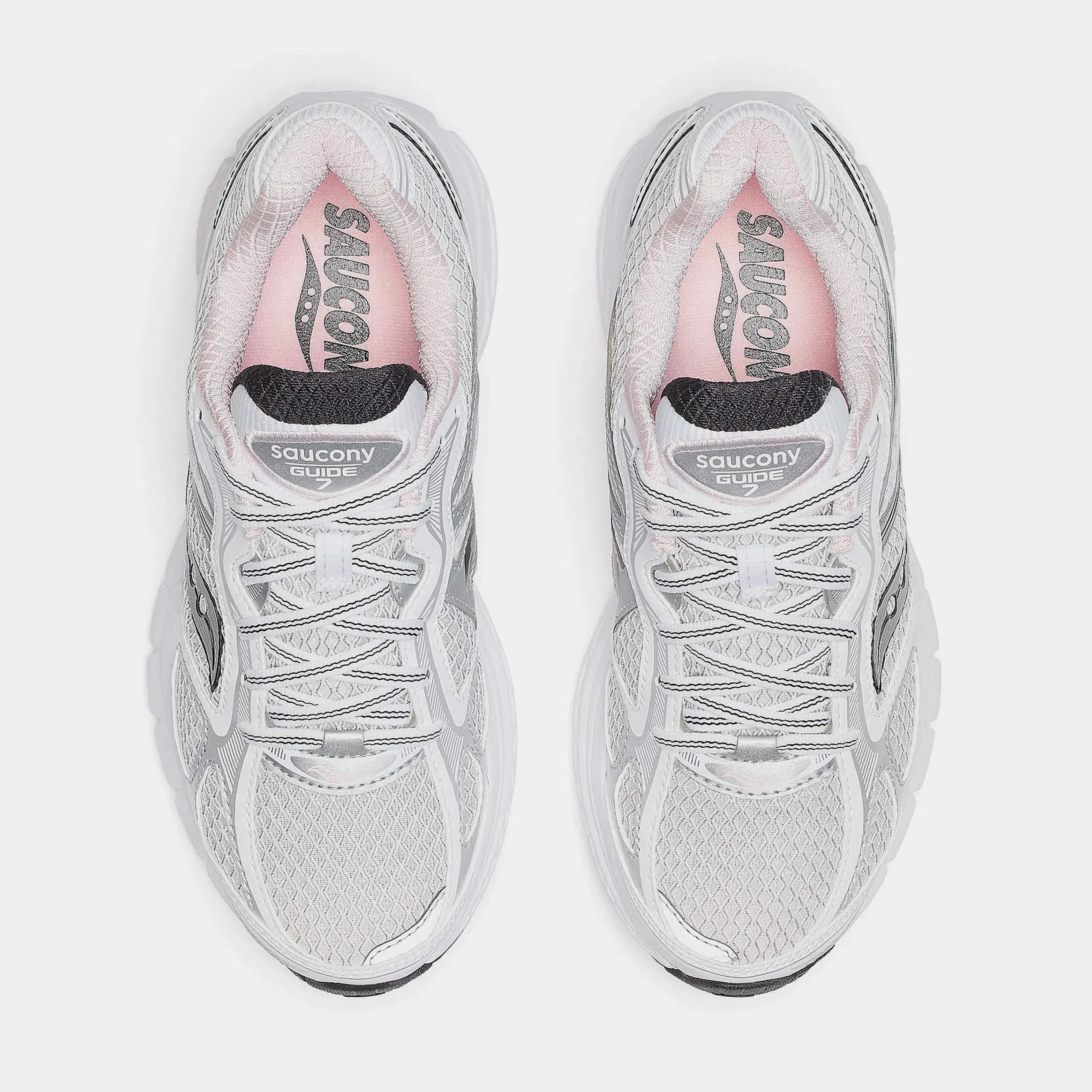 Saucony Guide 7 Womens Running Shoes (White/Pink)