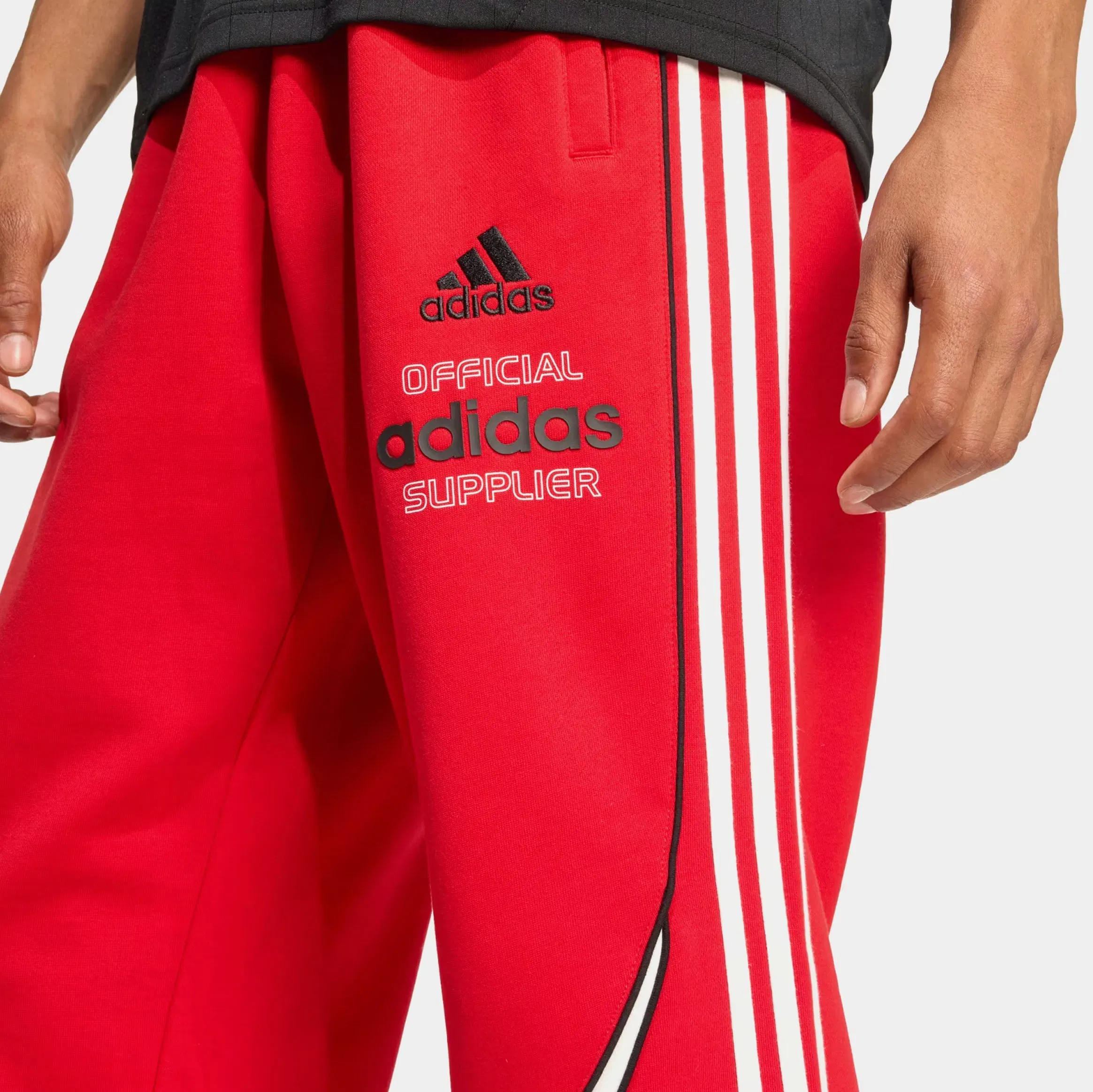 adidas Teamgeist Graphic Fleece Mens Pants (Better Scarlet/White)