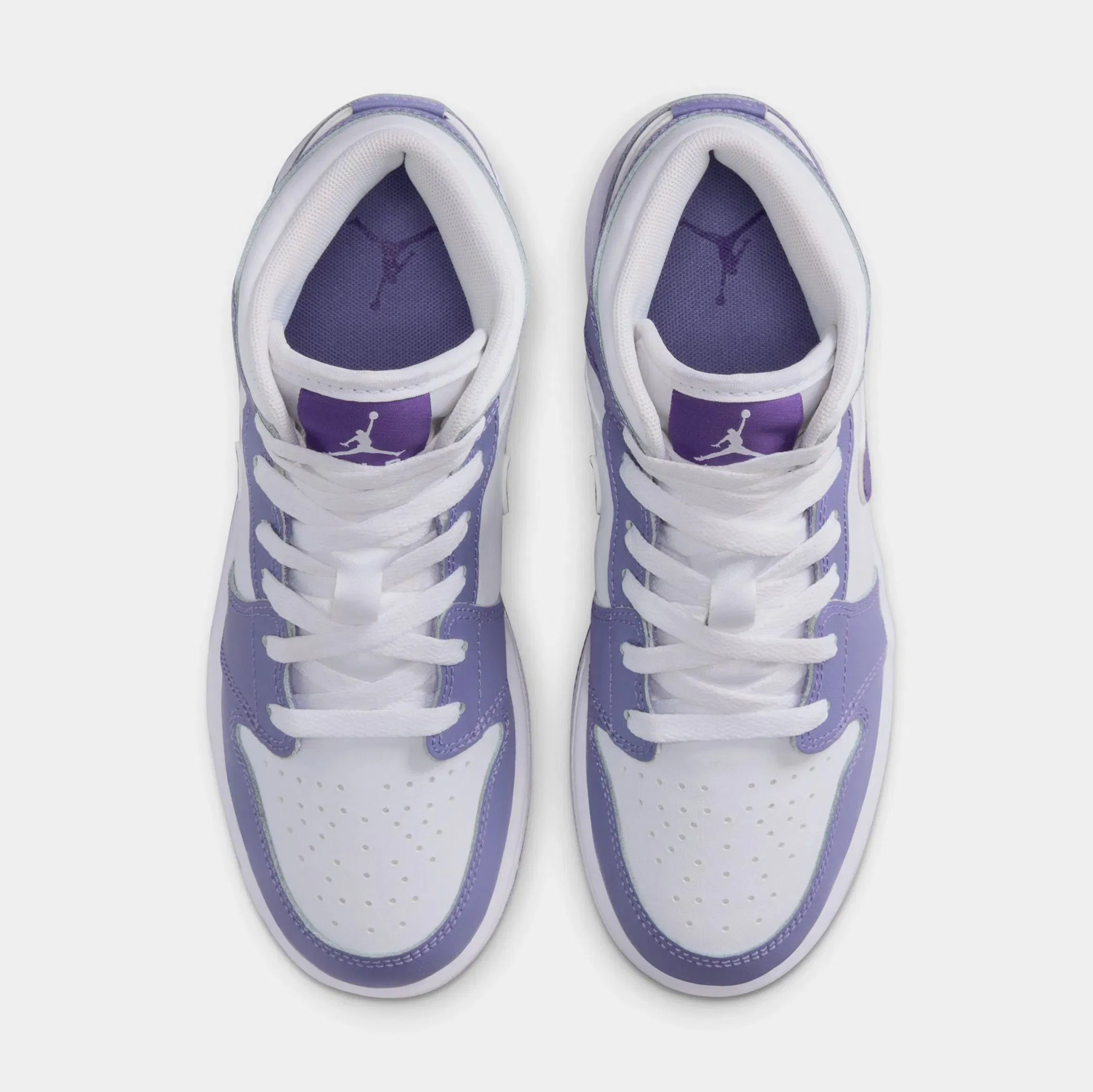 Air Jordan 1 Mid Grade School Lifestyle Shoes (Dusty Amethyst/White/Court Purple)