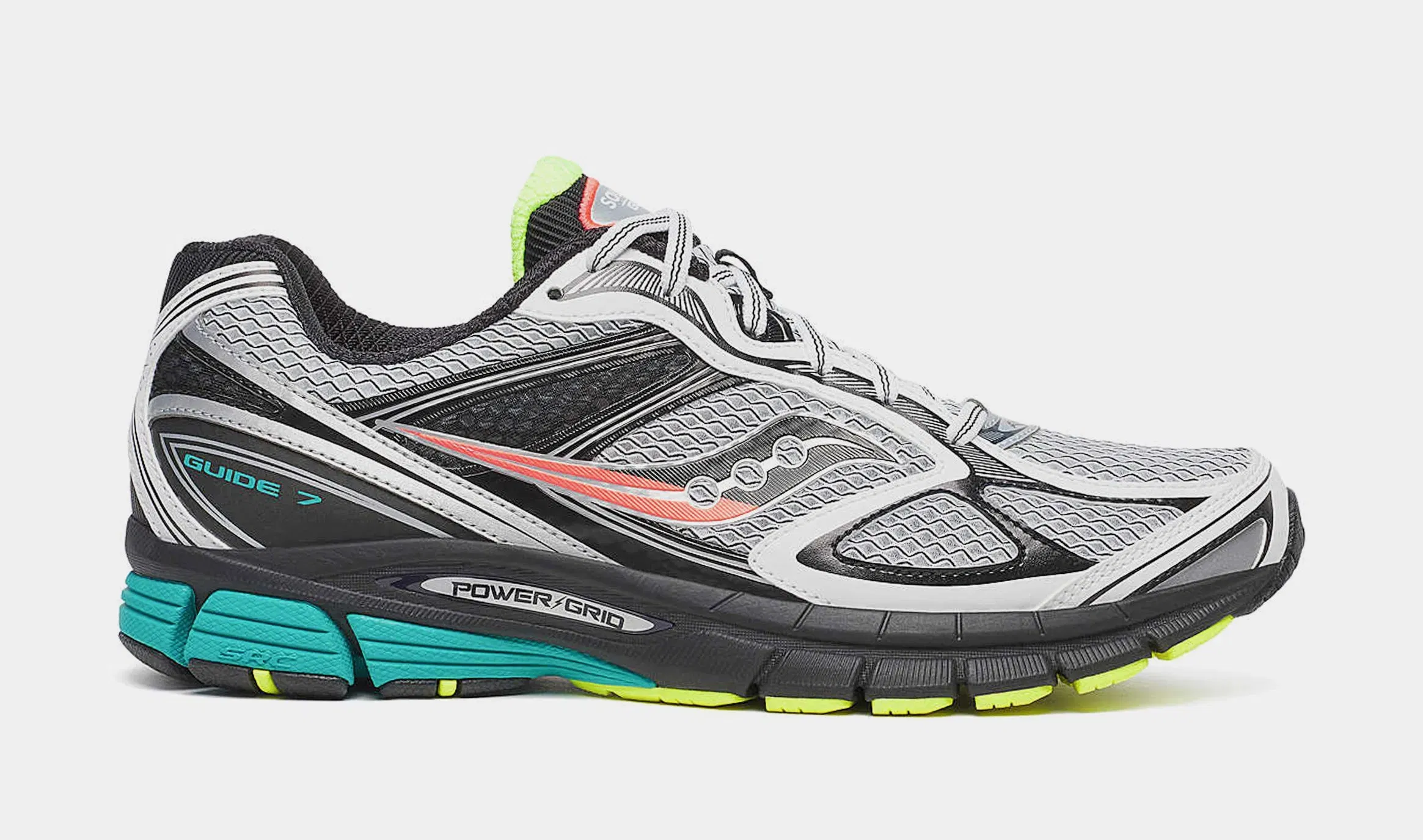 Saucony ProGrid Guide 7 Mens Running Shoes (White/Teal)