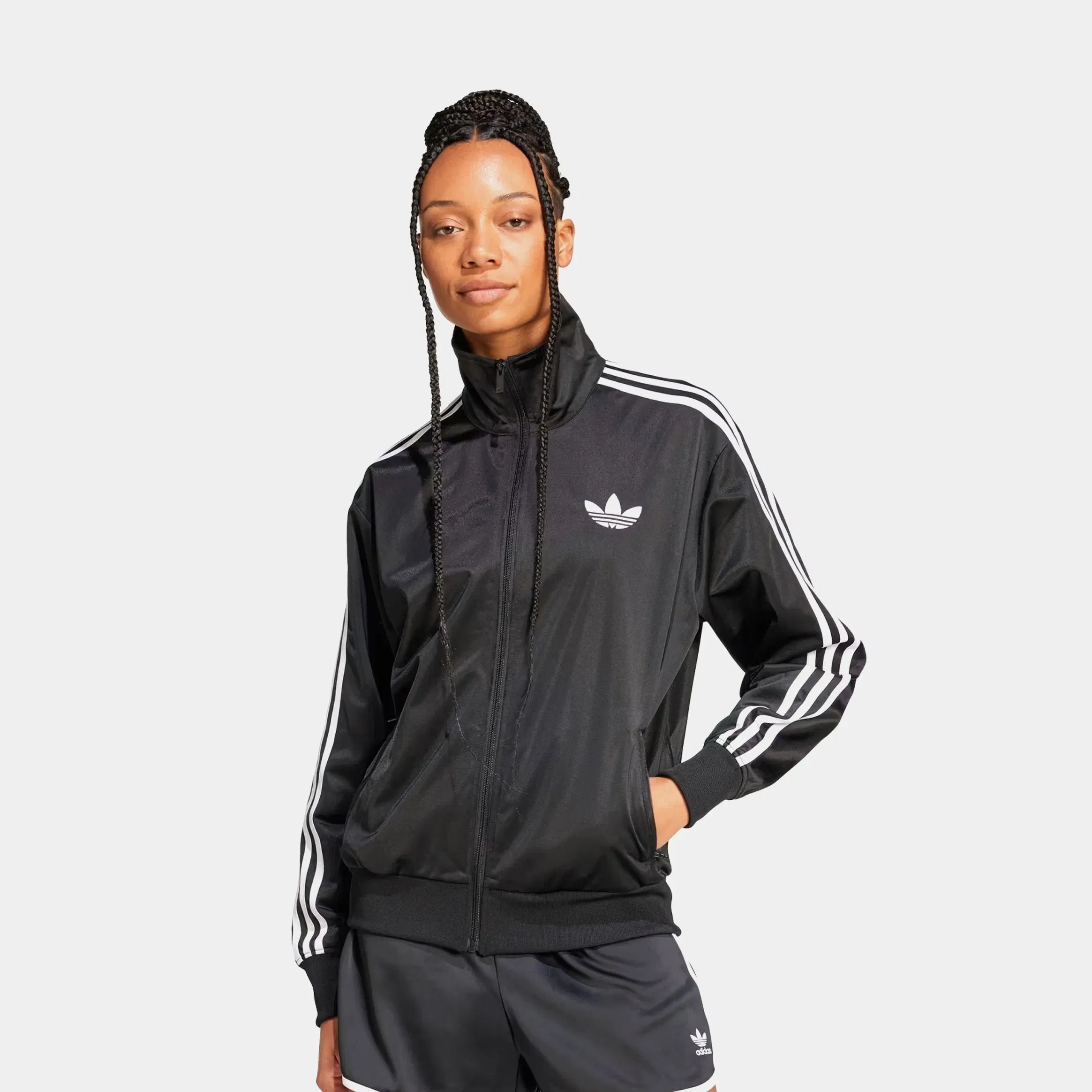 adidas Adicolor Classic Firebird Loose Track Womens Jacket (Black)