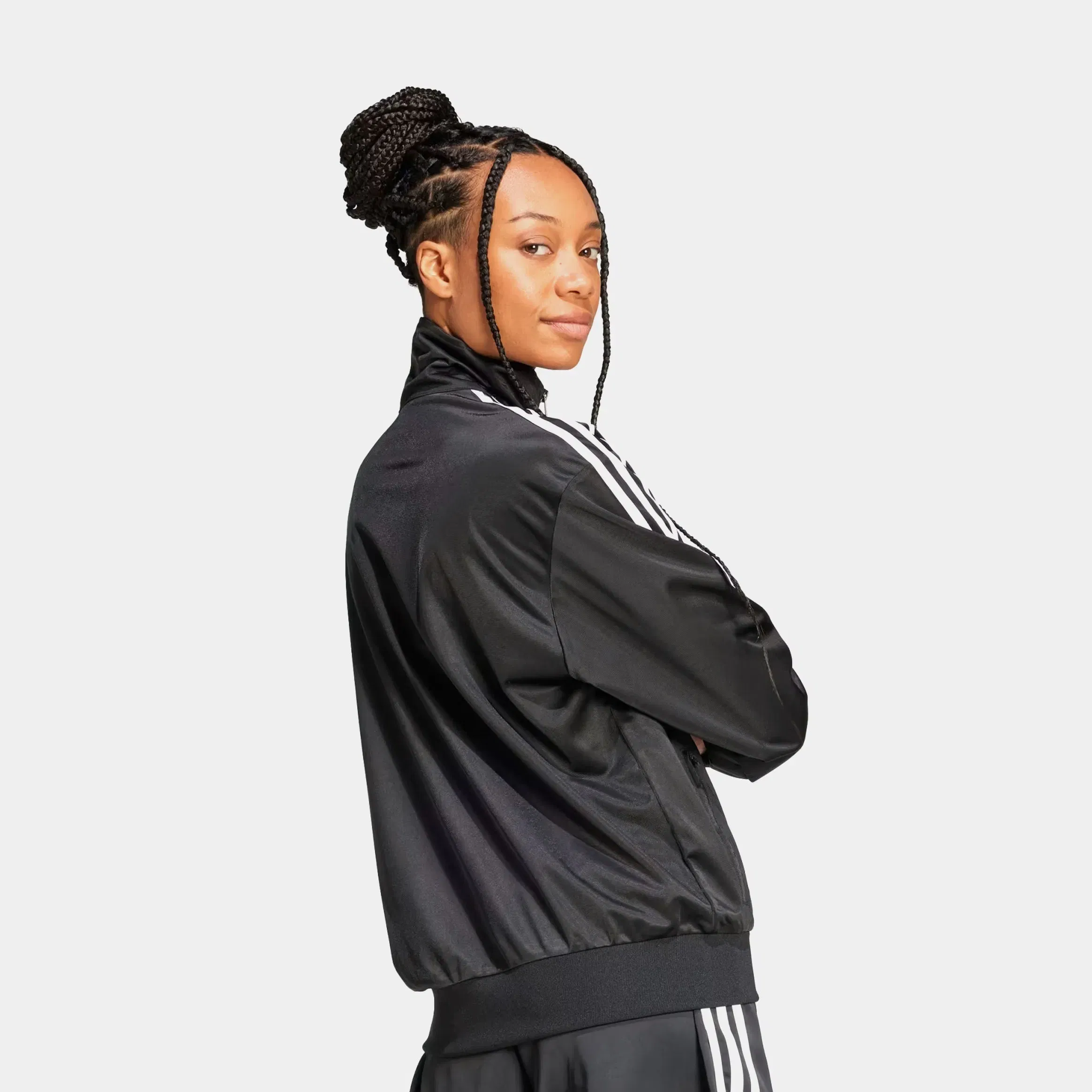 adidas Adicolor Classic Firebird Loose Track Womens Jacket (Black)