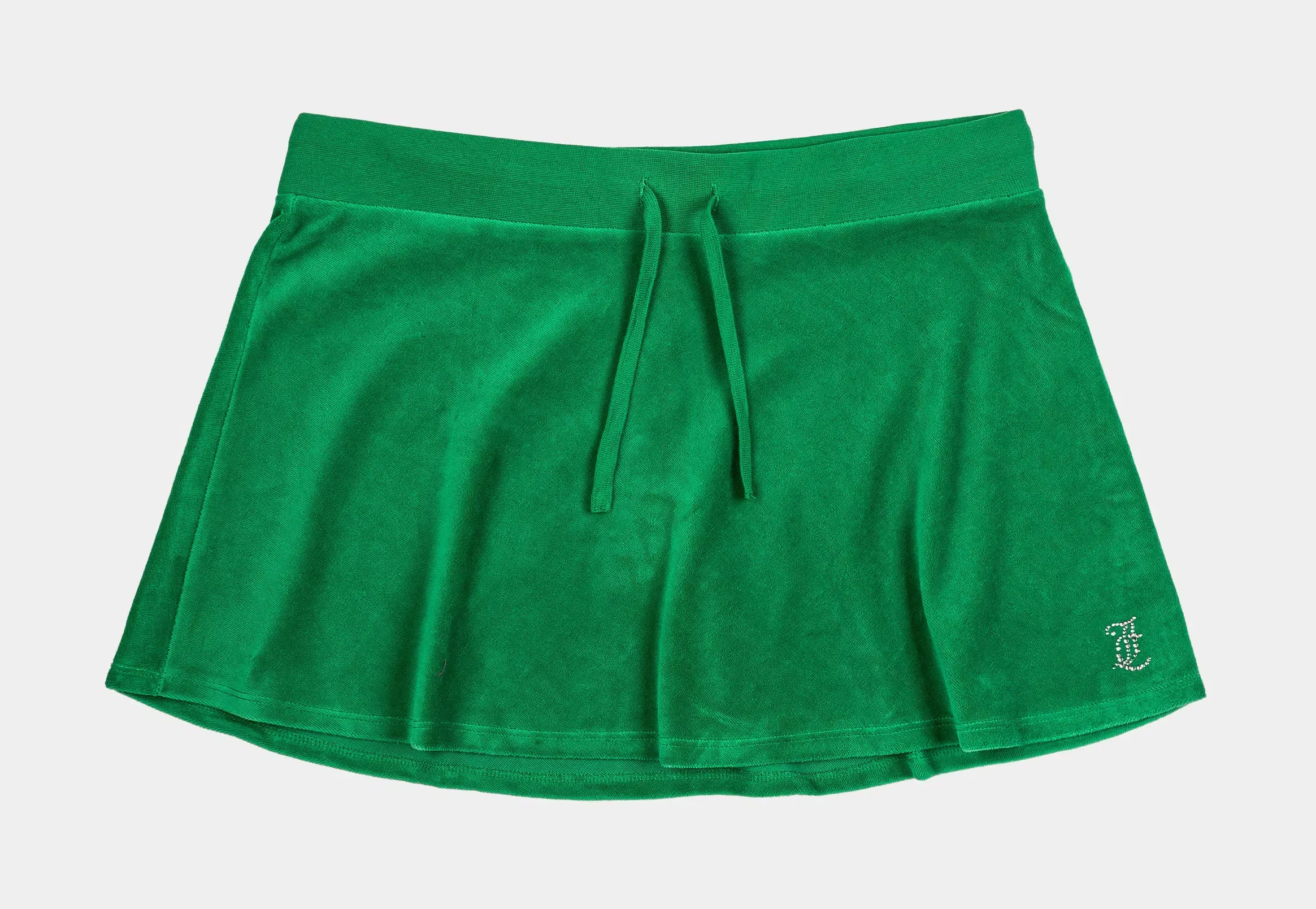 Juicy Couture Hotfix Velour Skater Womens Skirt (Green)
