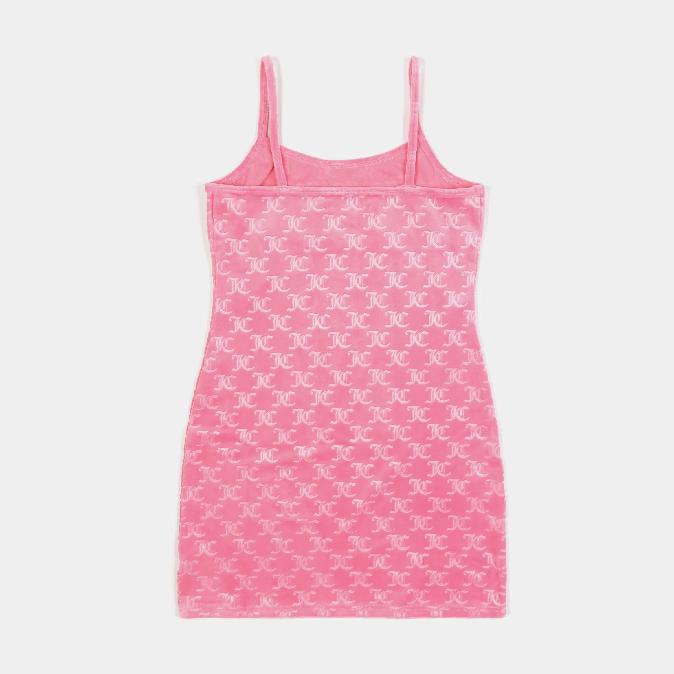 Juicy Couture Embroidered Hot Fix Velour Womens Dress (Pink)