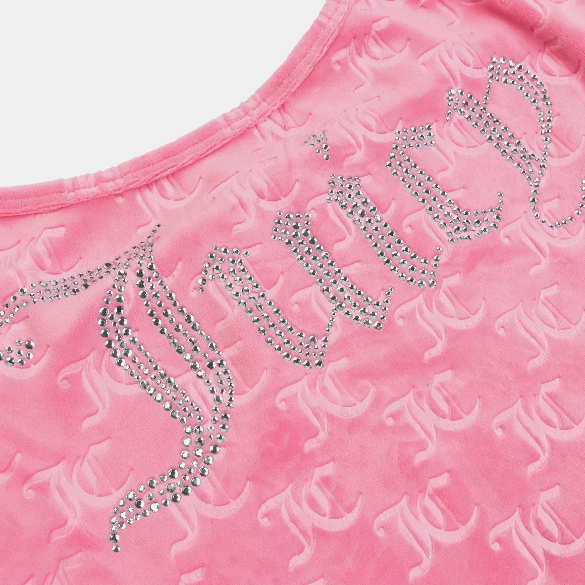 Juicy Couture Embroidered Hot Fix Velour Womens Dress (Pink)