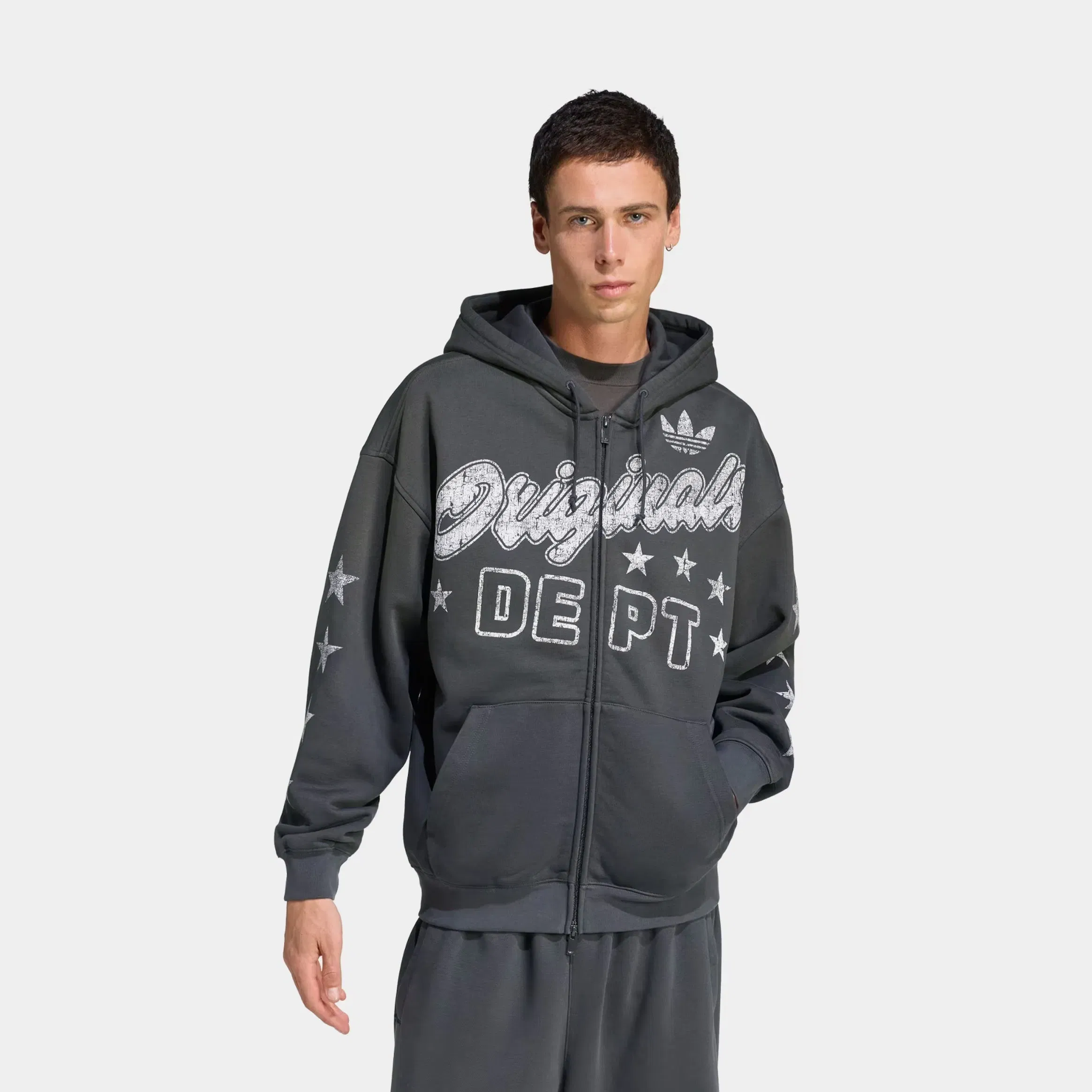 adidas Originals Department Graphic Full Zip Mens Hoodie (Carbon)