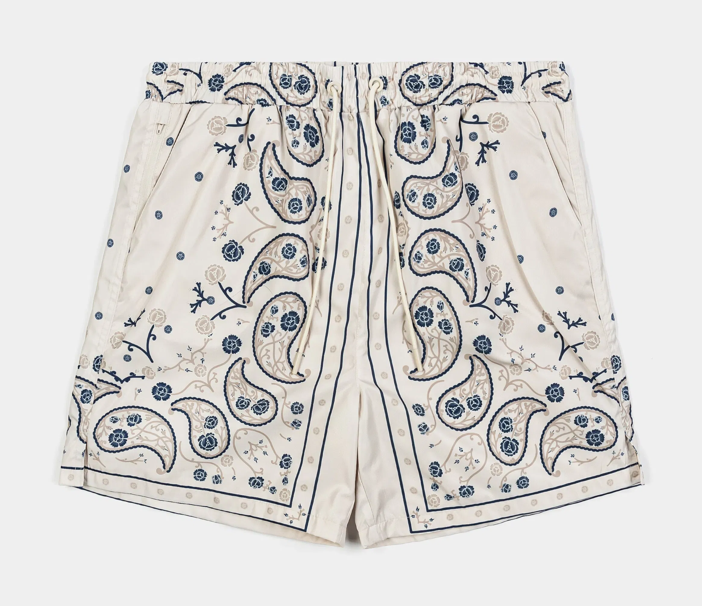MAISON ARTICLE Rose Paisley Hybrid Mens Shorts (Beige/Navy)
