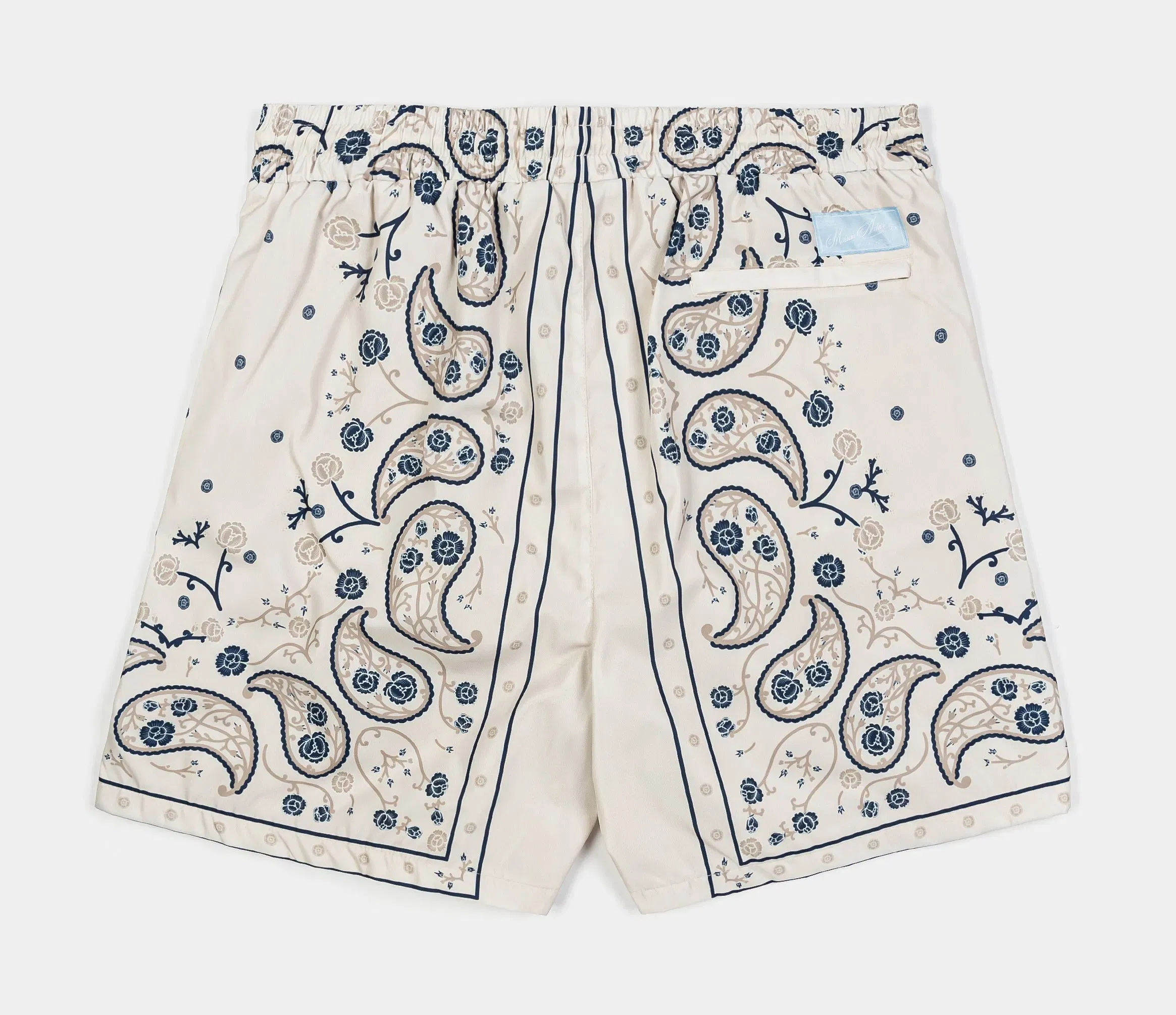 MAISON ARTICLE Rose Paisley Hybrid Mens Shorts (Beige/Navy)