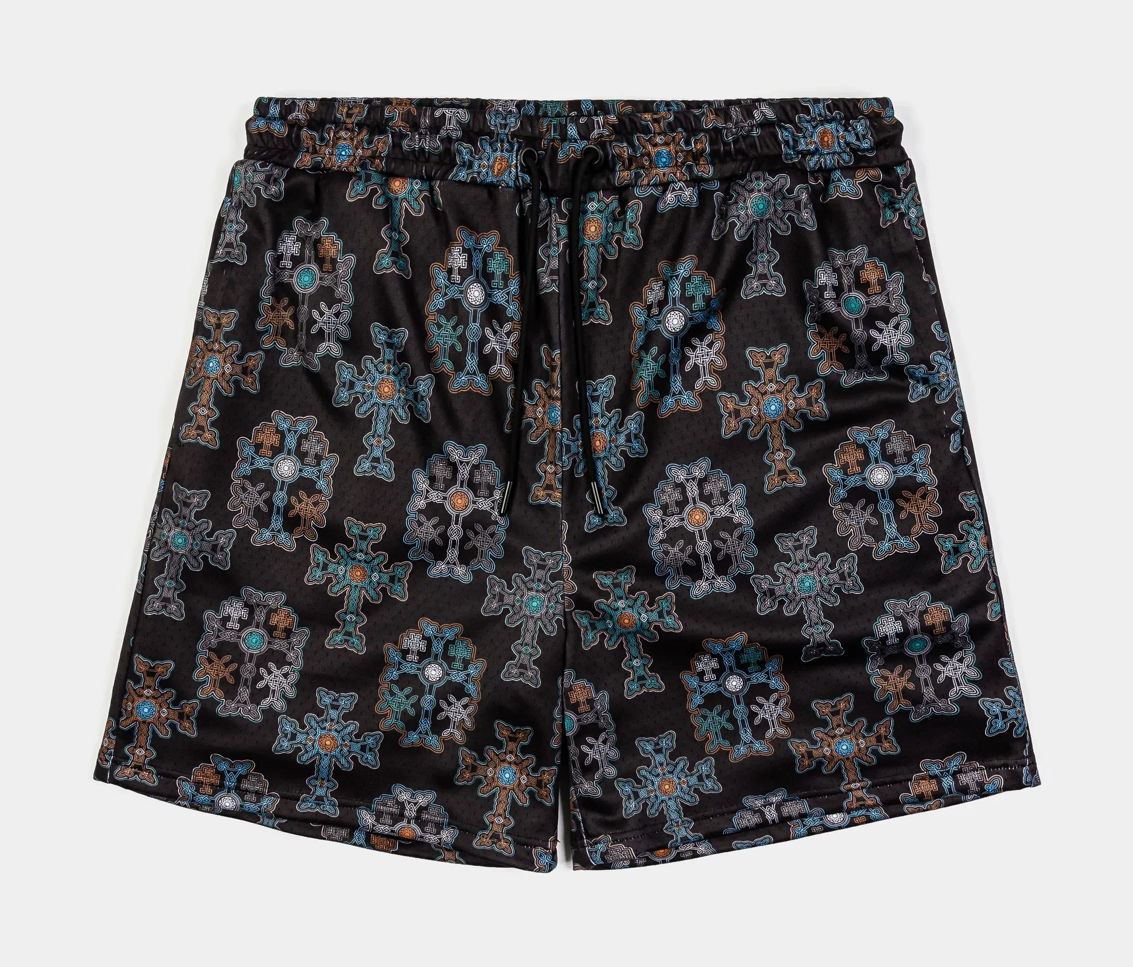 MAISON ARTICLE The Cross Mens Mesh Shorts (Black/Blue)