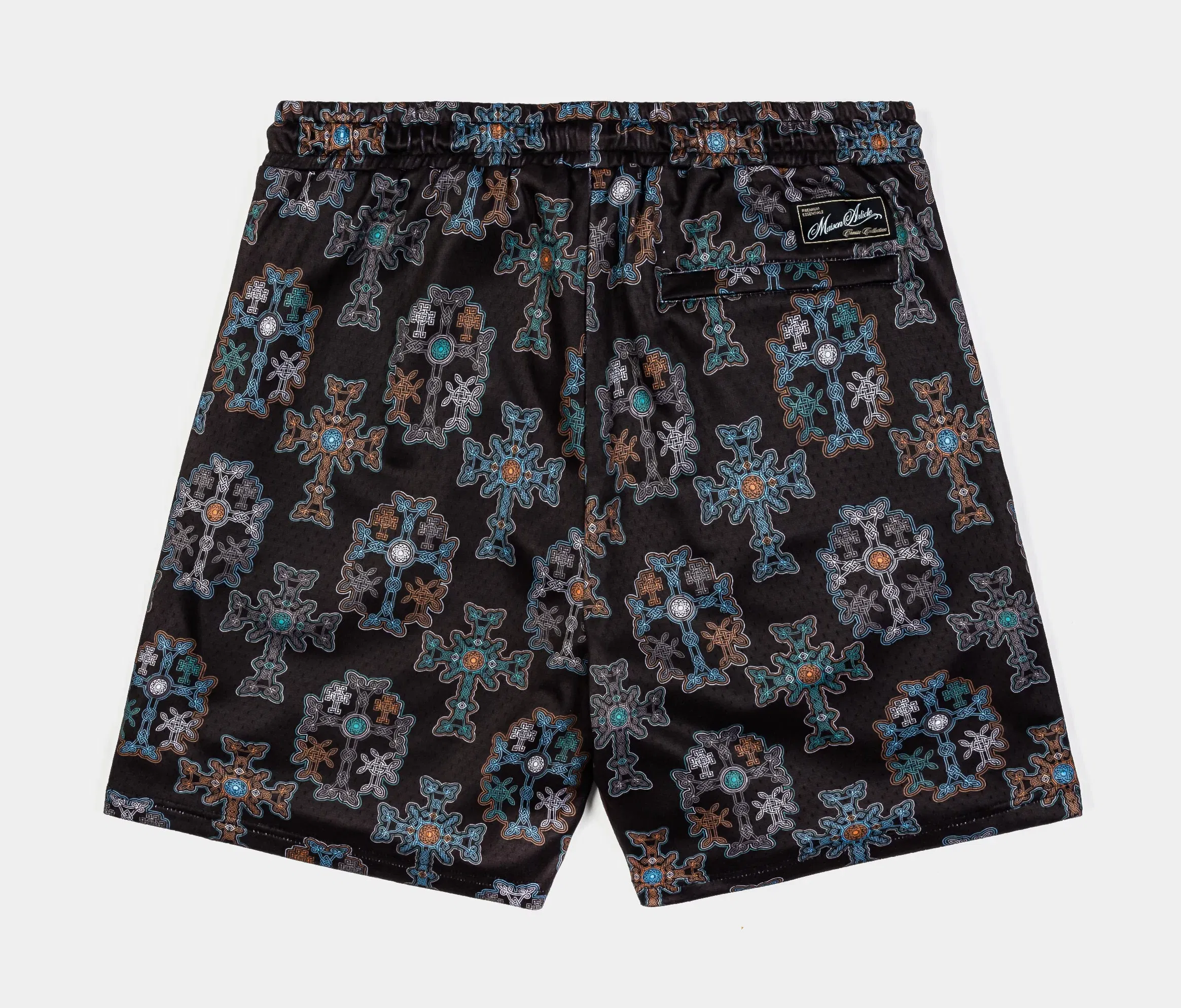MAISON ARTICLE The Cross Mens Mesh Shorts (Black/Blue)