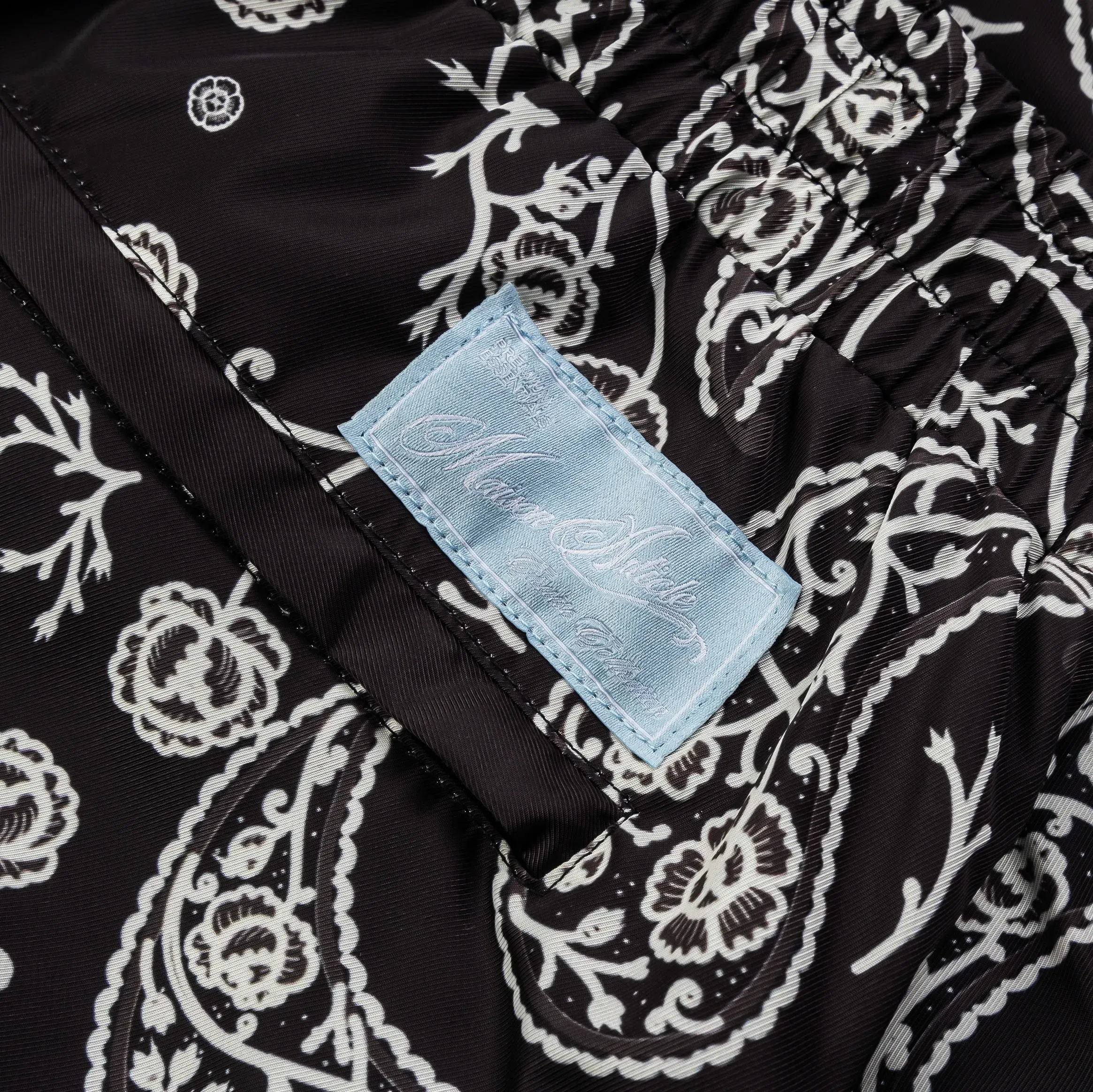 MAISON ARTICLE Black Rose Paisley Hybrid Mens Shorts (Black/White)