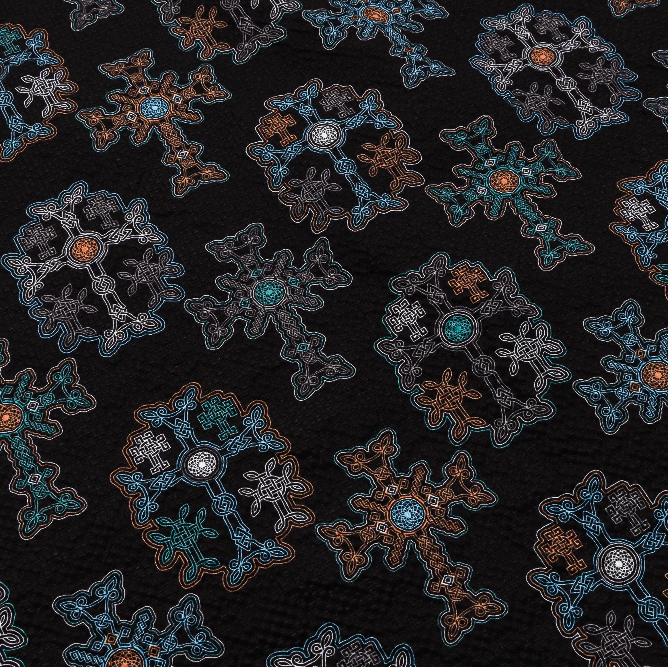 MAISON ARTICLE The Cross Seersucker Button Up Mens Short Sleeve Shirt (Black/Blue)