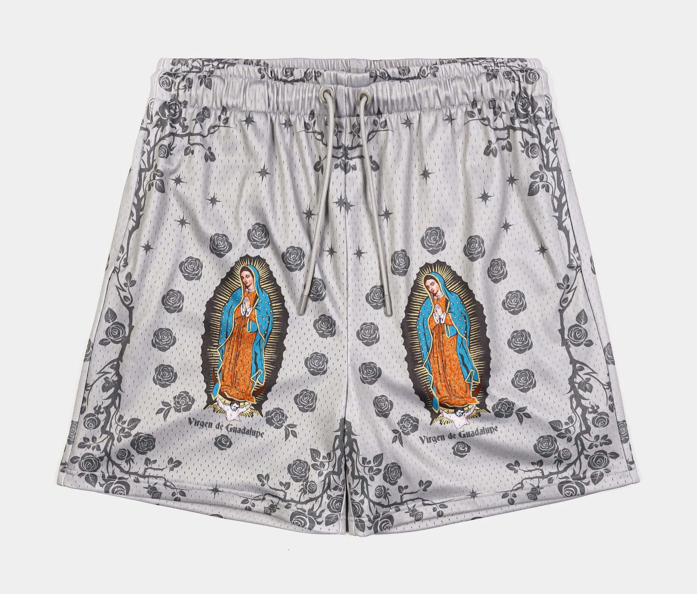 MAISON ARTICLE Rose Guadalupe Mesh Mens Shorts (Beige/Black)