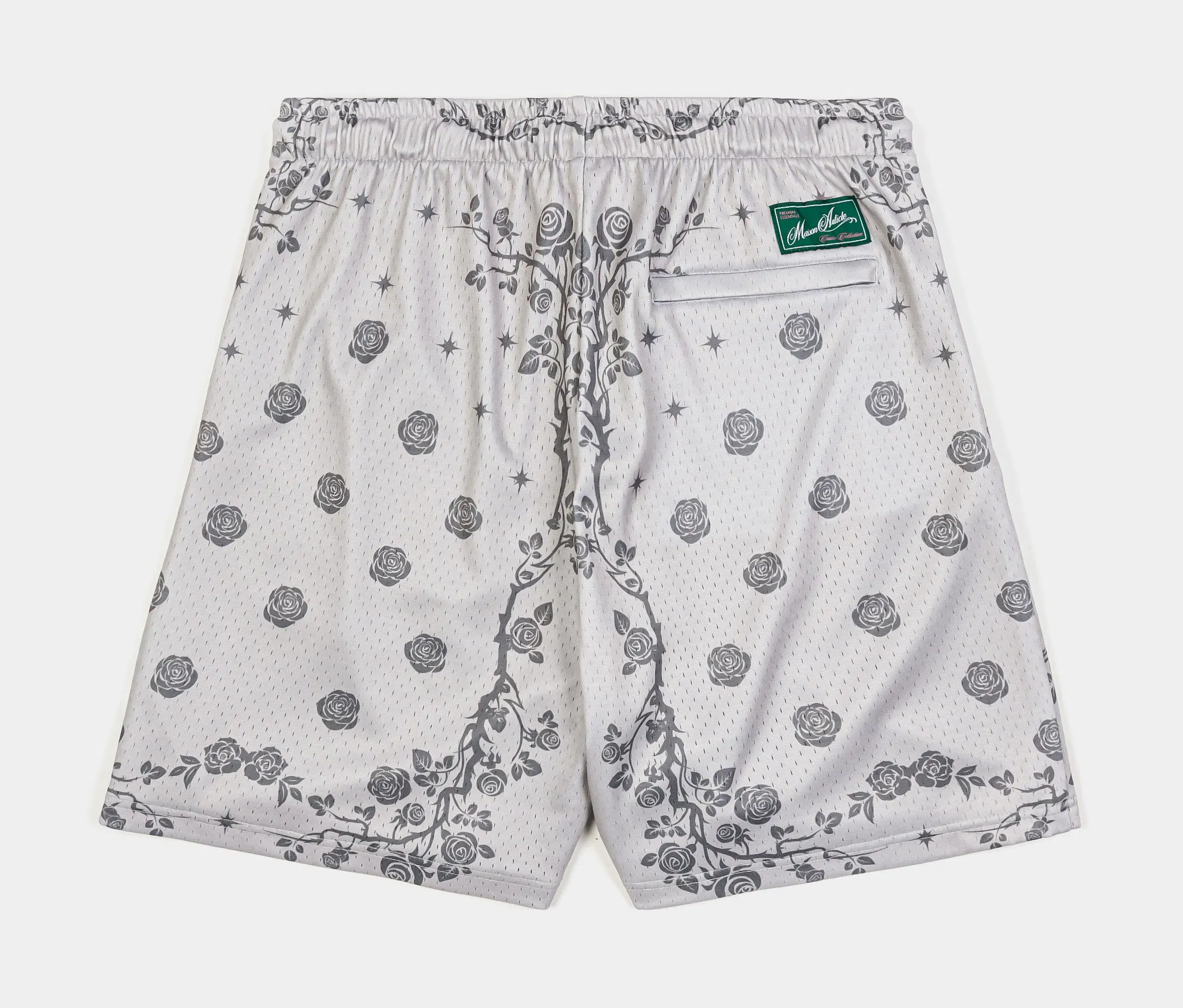 MAISON ARTICLE Rose Guadalupe Mesh Mens Shorts (Beige/Black)