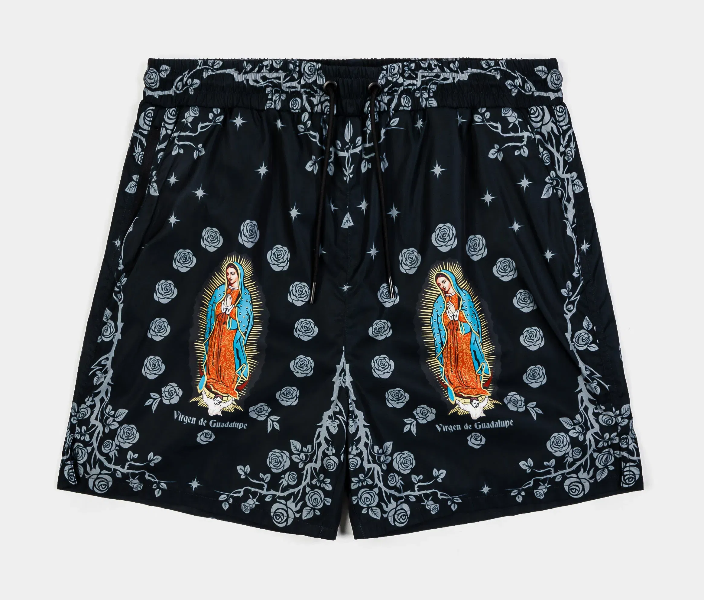MAISON ARTICLE Rose Guadalupe Mesh Mens Shorts (Black/Grey)