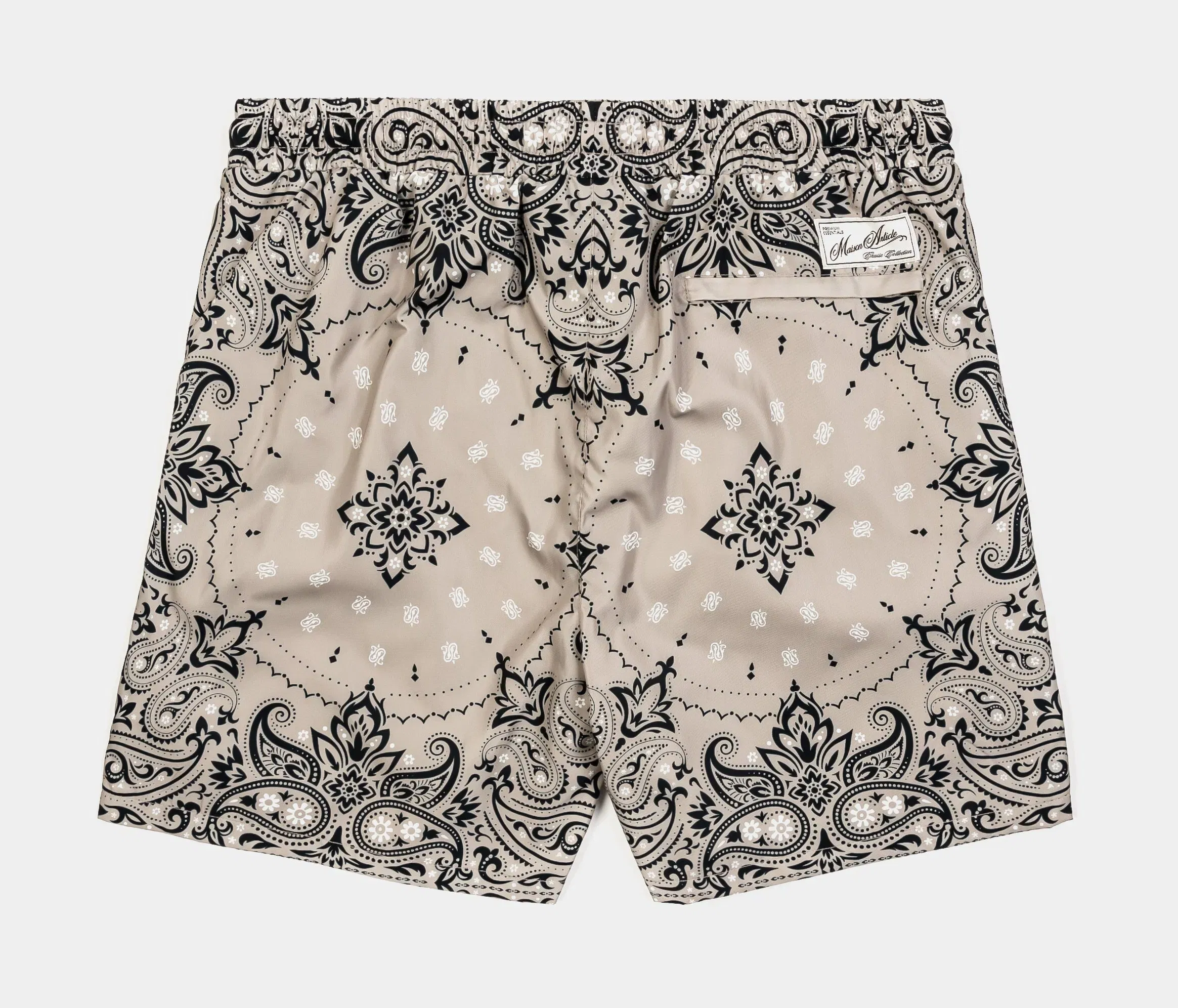MAISON ARTICLE Bandana Hybrid Mesh Mens Shorts (Taupe/Black)