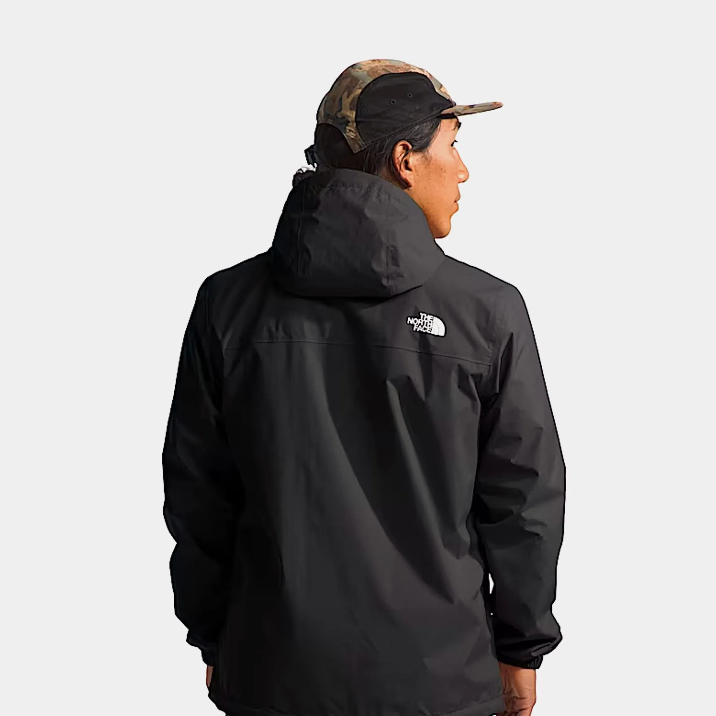 The North Face Antora Rain Zip Up Mens Jacket (Black/White)