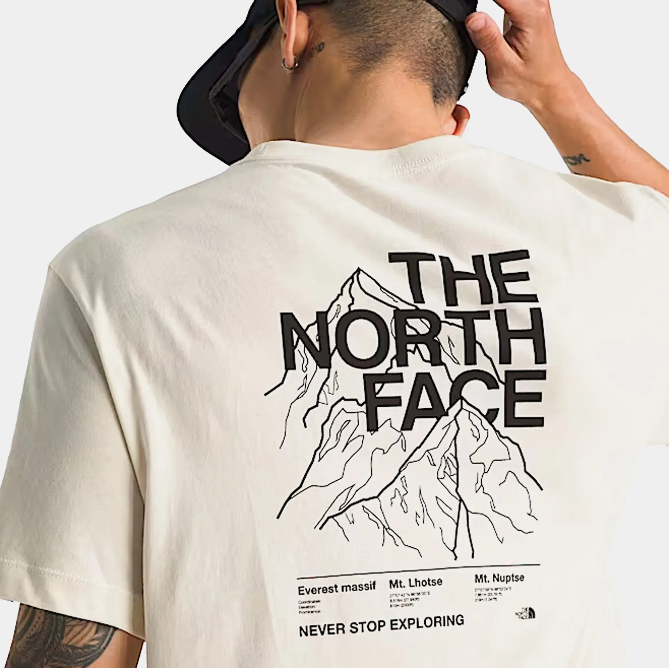 The North Face Evolution Half Dome Graphic Mens Short Sleeve Shirt (White Dune)
