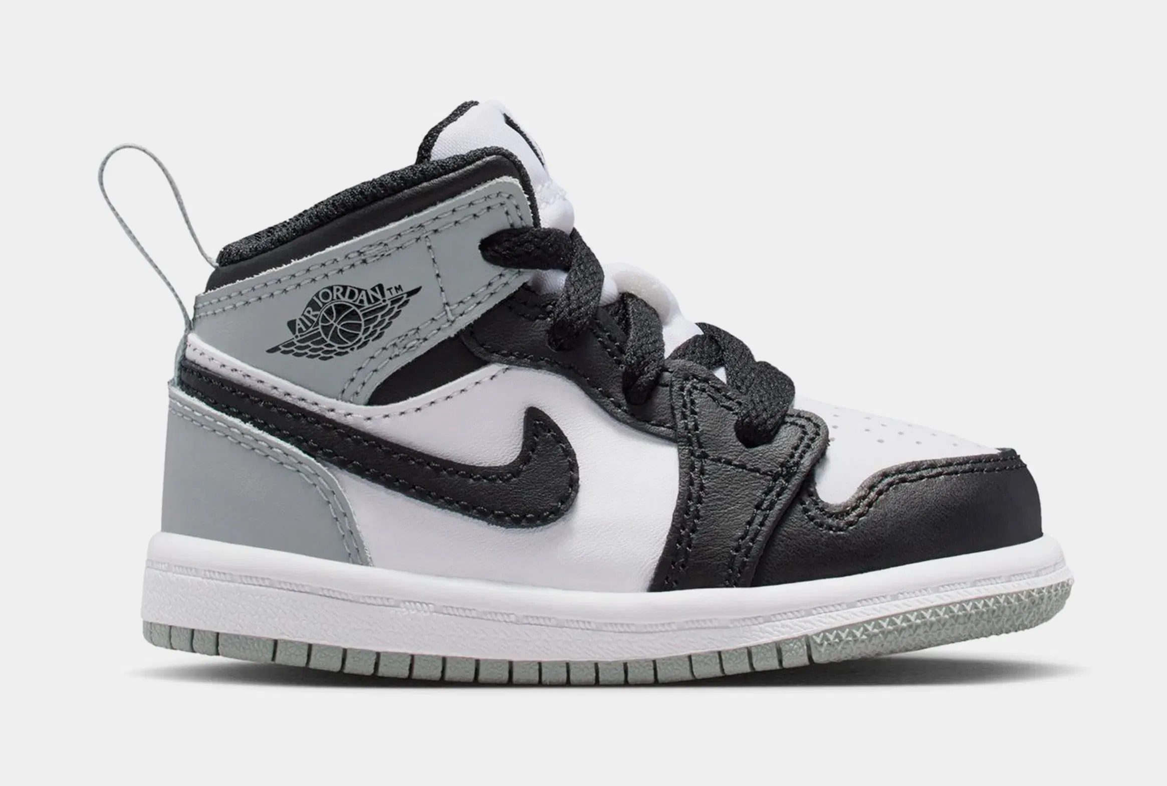 Air Jordan 1 Mid Infant Toddler Lifestyle Shoes (White/Light Smoke Grey/Black)