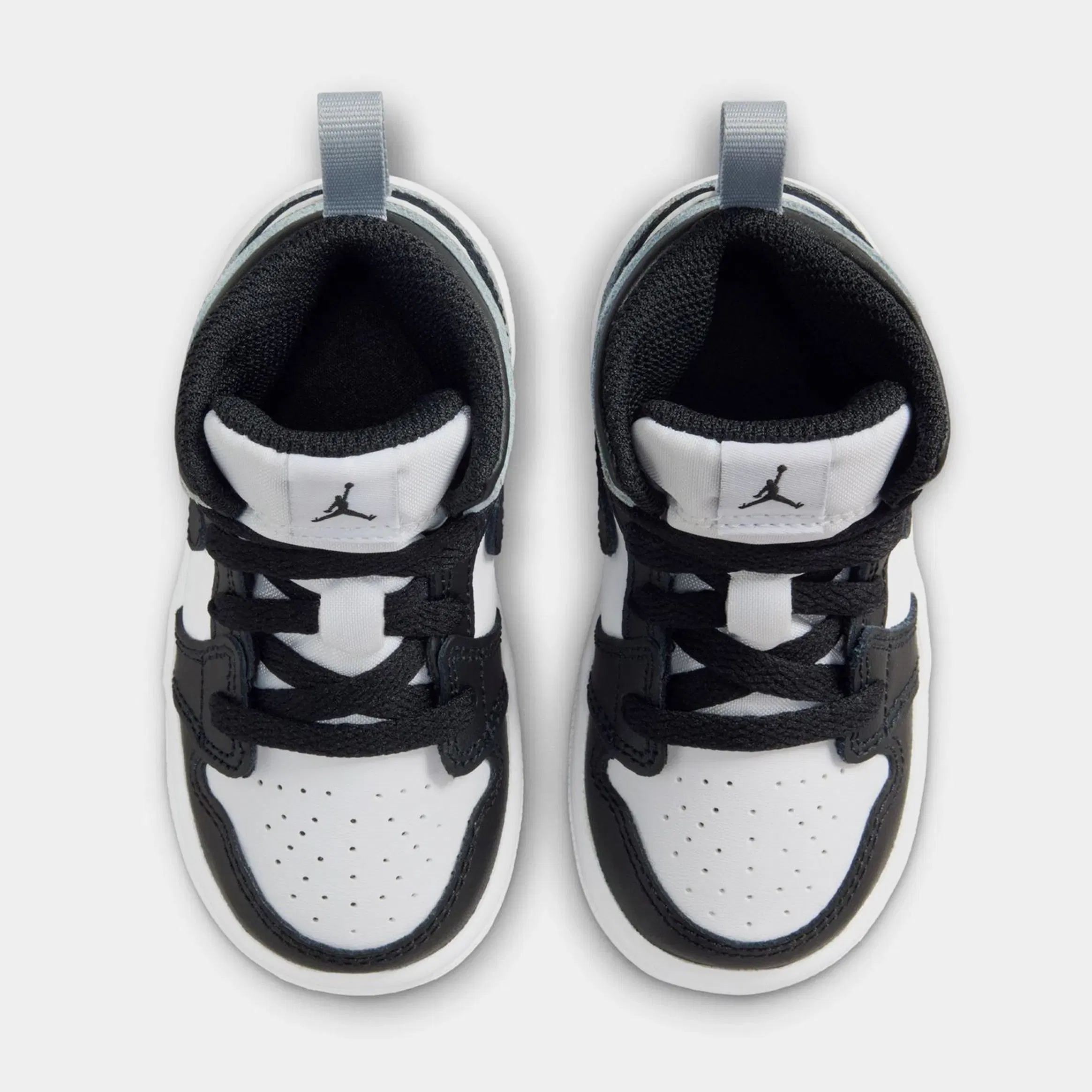 Air Jordan 1 Mid Infant Toddler Lifestyle Shoes (White/Light Smoke Grey/Black)