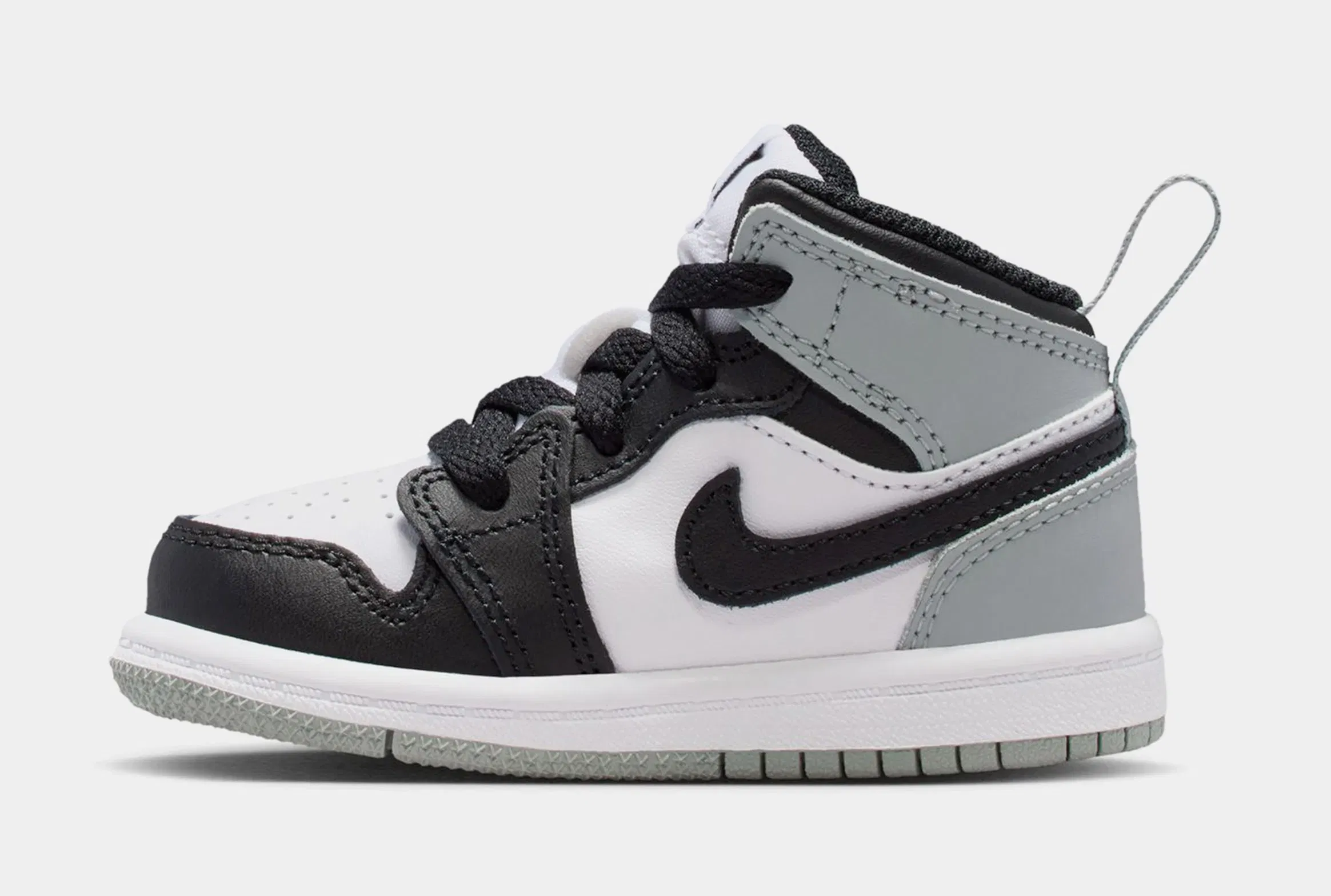 Air Jordan 1 Mid Infant Toddler Lifestyle Shoes (White/Light Smoke Grey/Black)