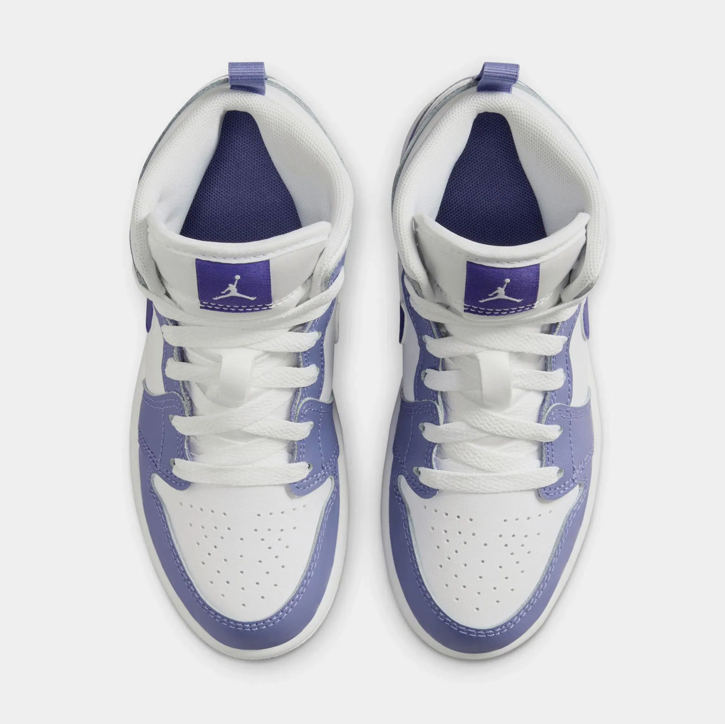 Air Jordan 1 Mid Preschool Lifestyle Shoes (Dusty Amethyst/White/Court Purple)