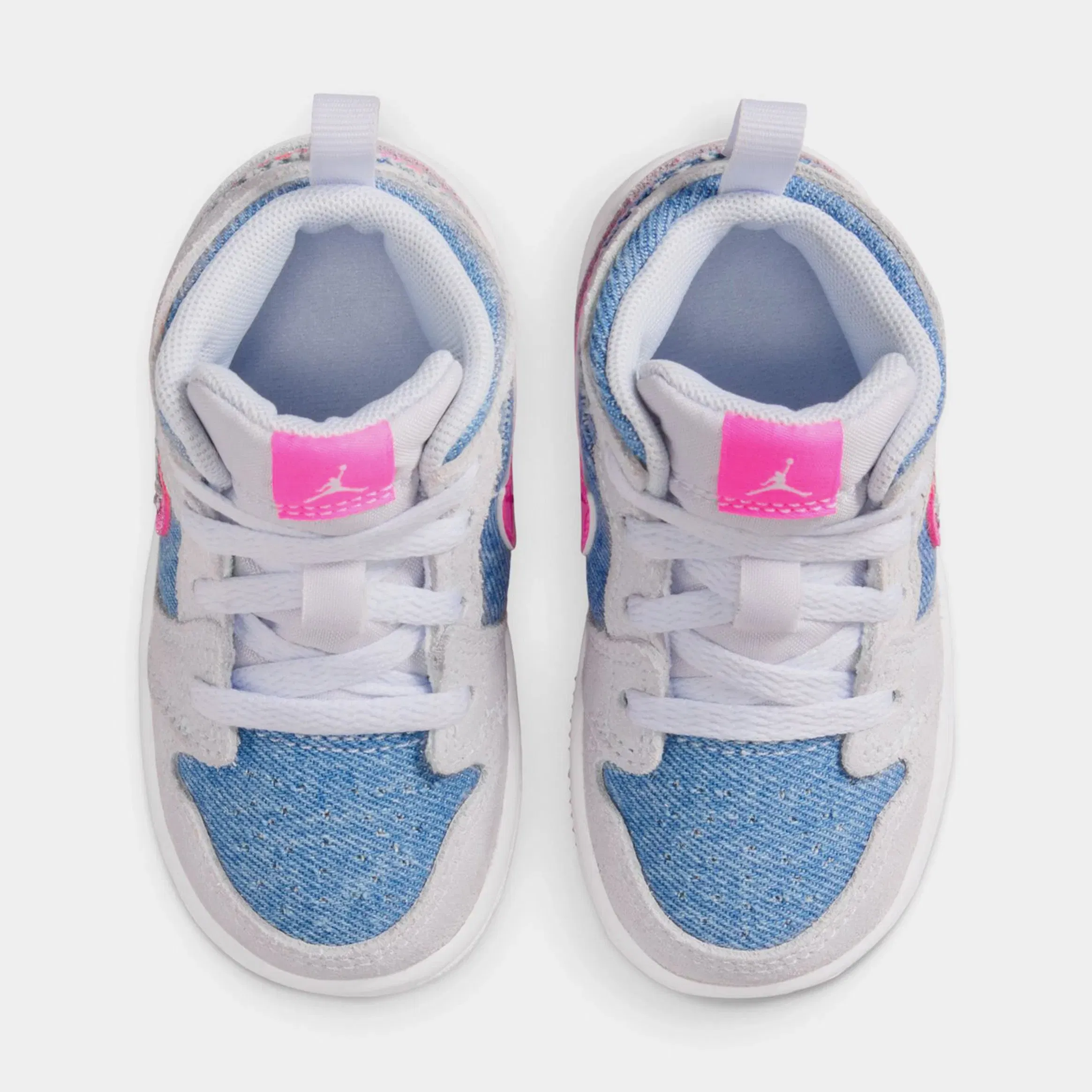 Air Jordan 1 Mid SE Infant Toddler Lifestyle Shoes (Cobalt Bliss/White/Pink Glow)
