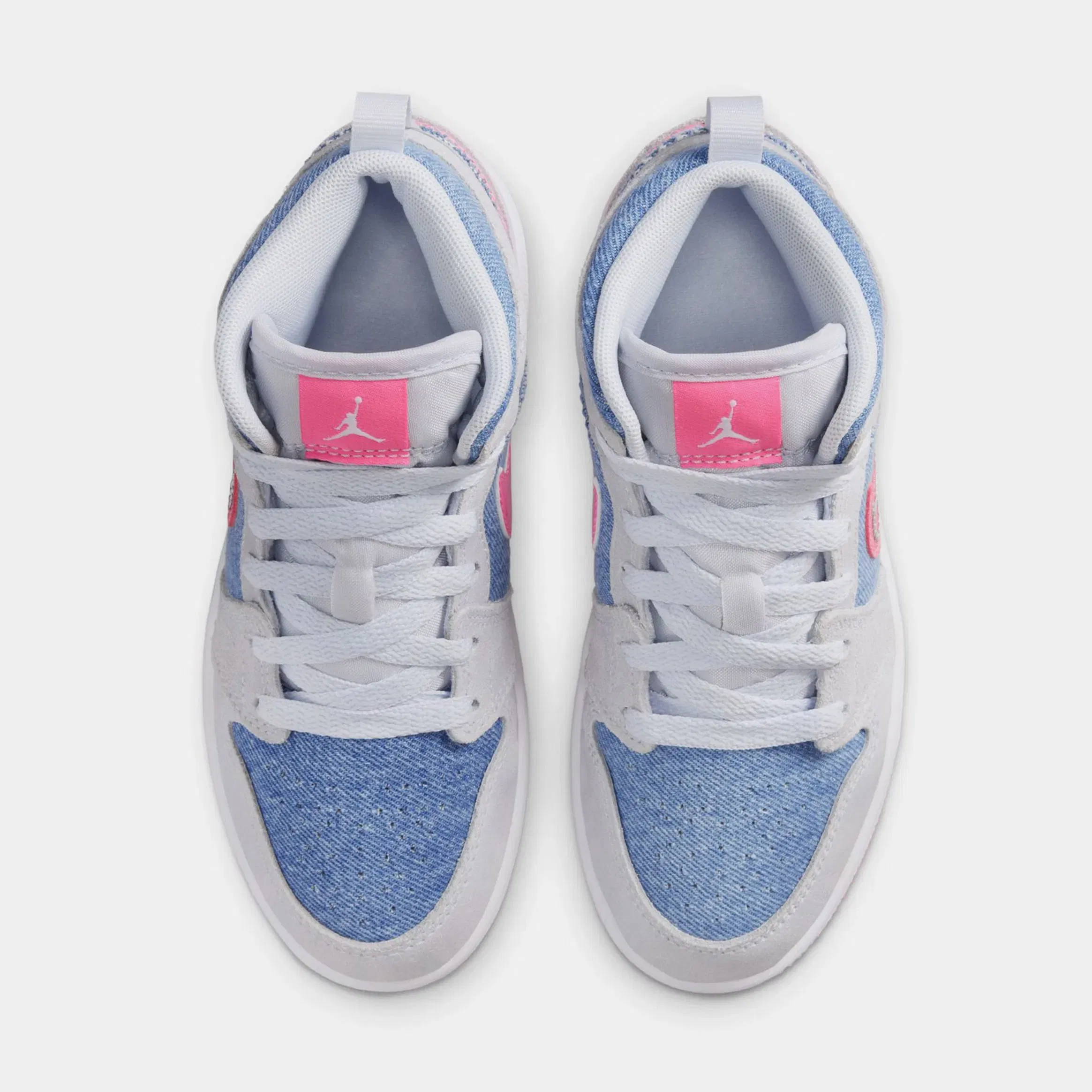 Air Jordan 1 Mid SE Preschool Lifestyle Shoes (Cobalt Bliss/White/Pink Glow)