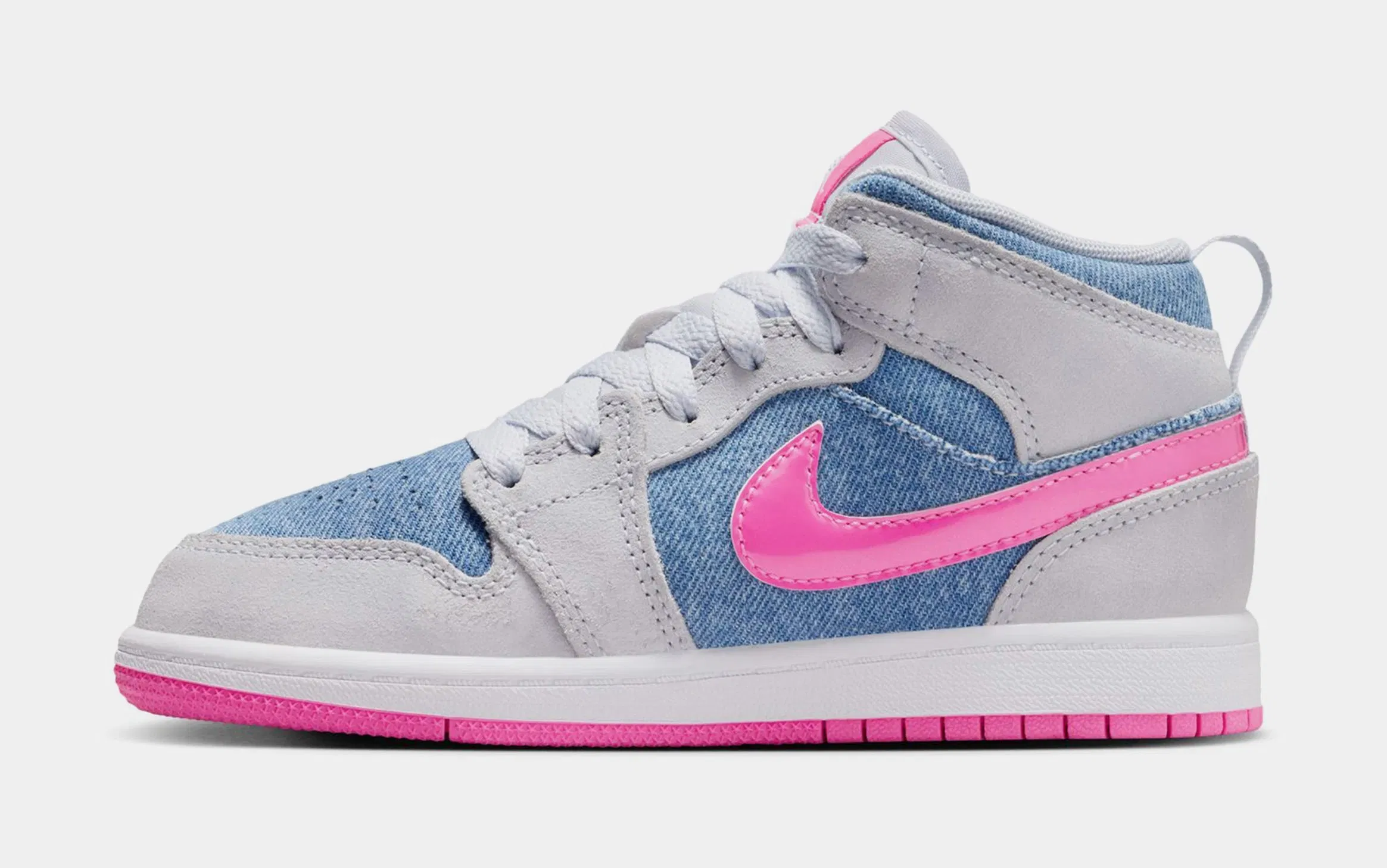 Air Jordan 1 Mid SE Preschool Lifestyle Shoes (Cobalt Bliss/White/Pink Glow)