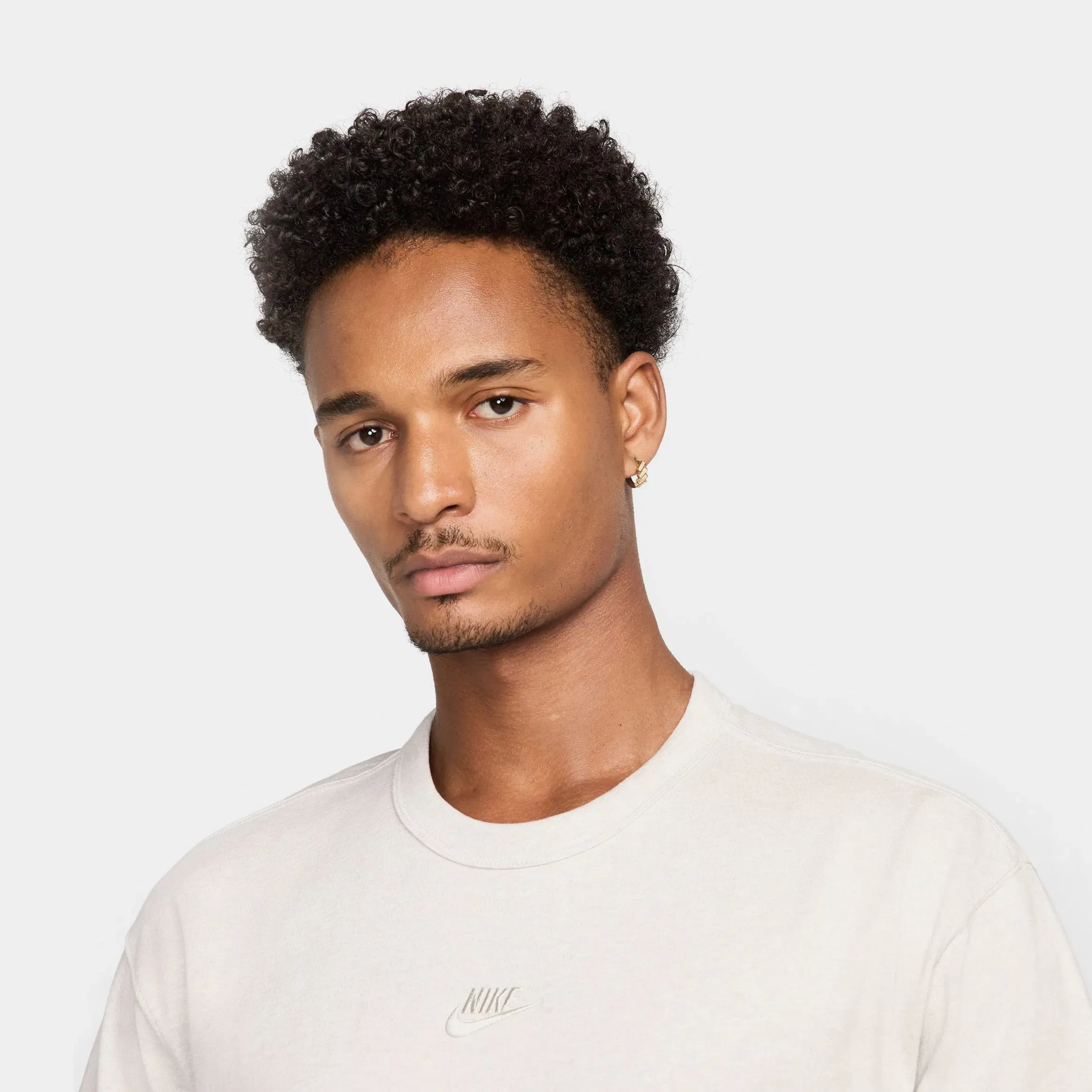 Nike NSW Premium Essentials Mens Short Sleeve Shirt (Light Bone/Heather)