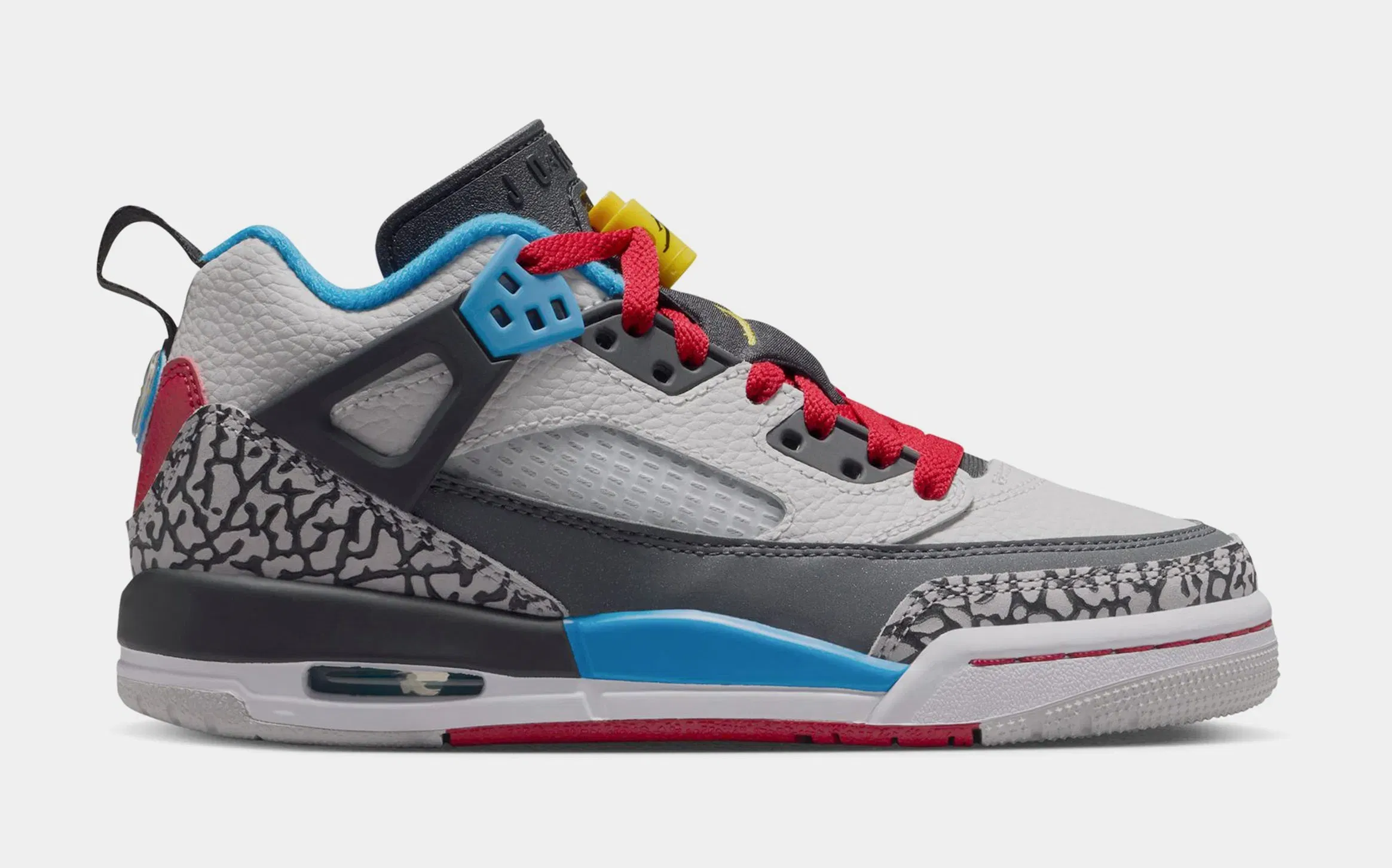 Air Jordan Spizike Low SE Grade School Lifestyle Shoes (Neutral Grey/Surf Blue/Dark Shadow/Varsity Maize)