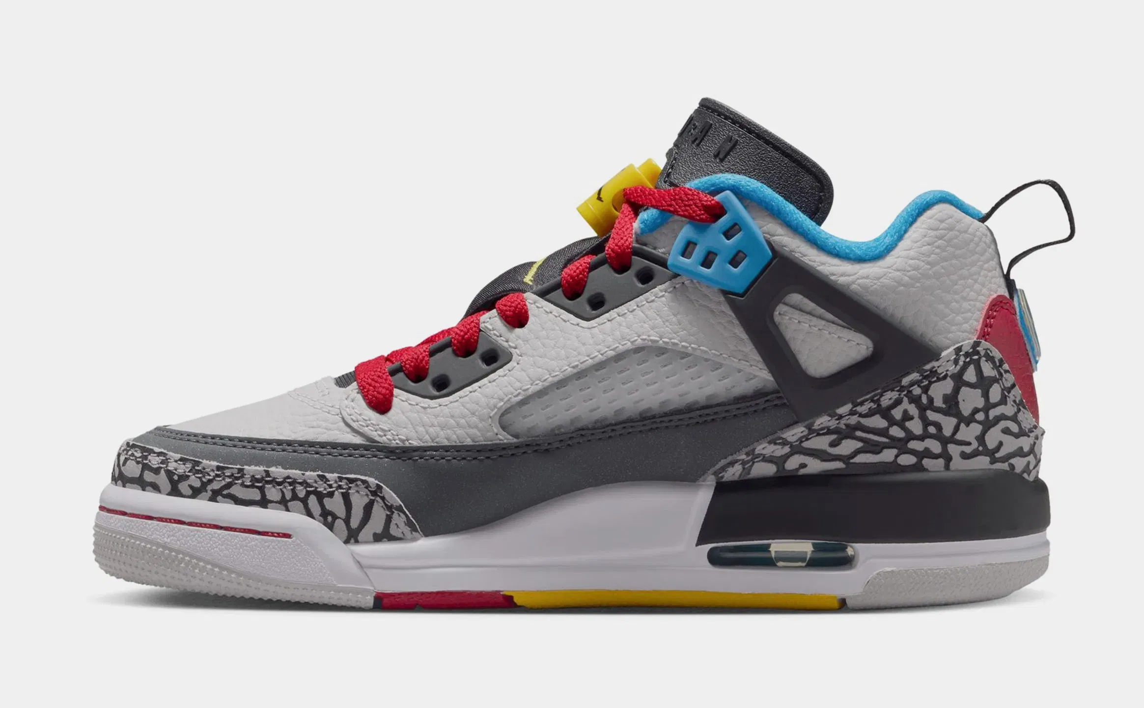 Air Jordan Spizike Low SE Grade School Lifestyle Shoes (Neutral Grey/Surf Blue/Dark Shadow/Varsity Maize)