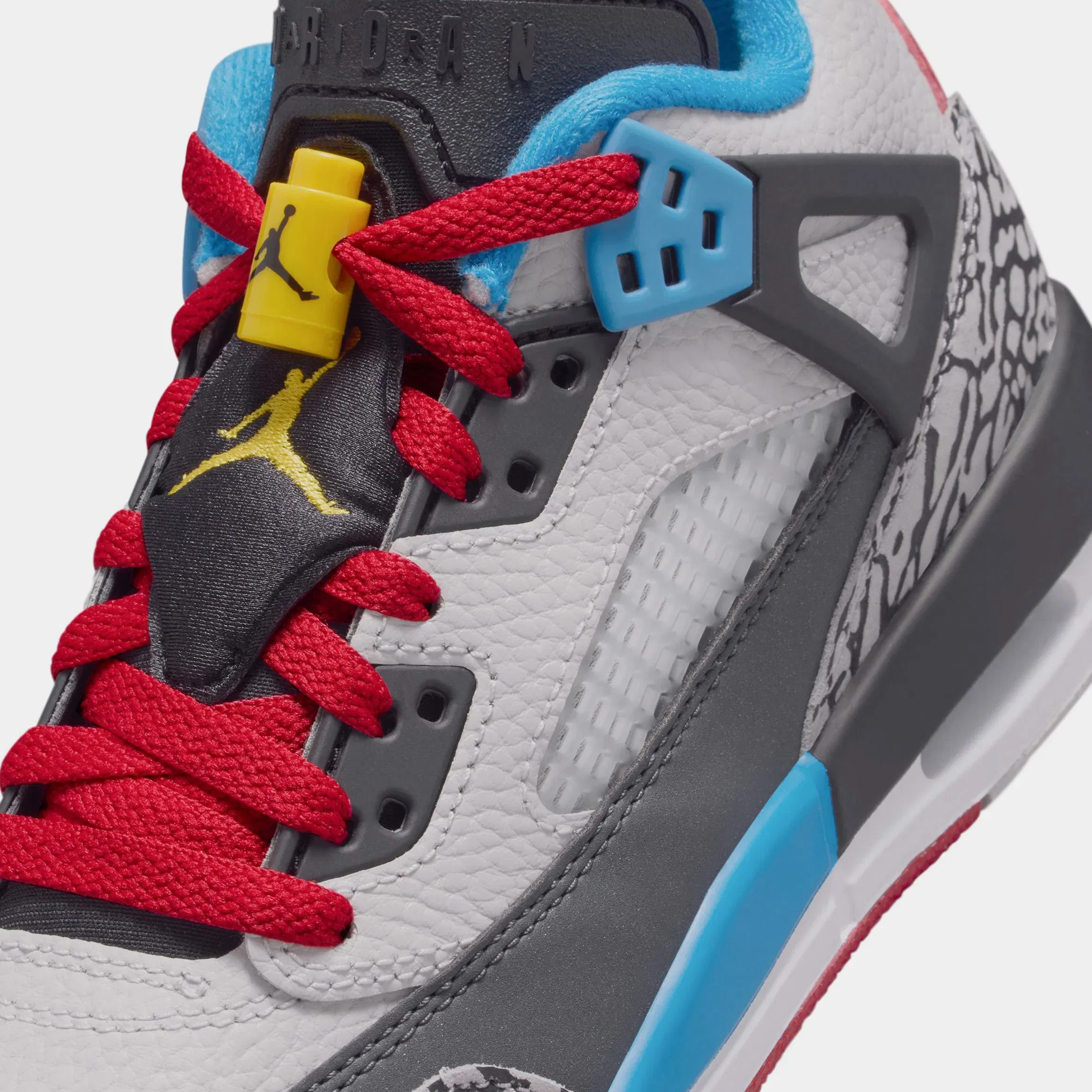 Air Jordan Spizike Low SE Grade School Lifestyle Shoes (Neutral Grey/Surf Blue/Dark Shadow/Varsity Maize)