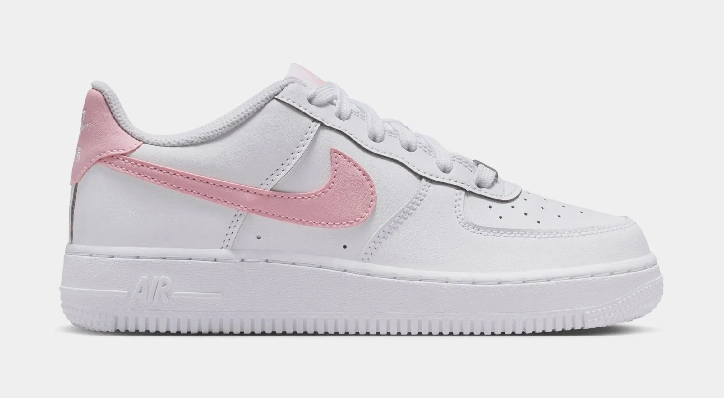 Nike Air Force 1 Low Grade School Lifestyle Shoes (White/Medium Soft Pink/White)