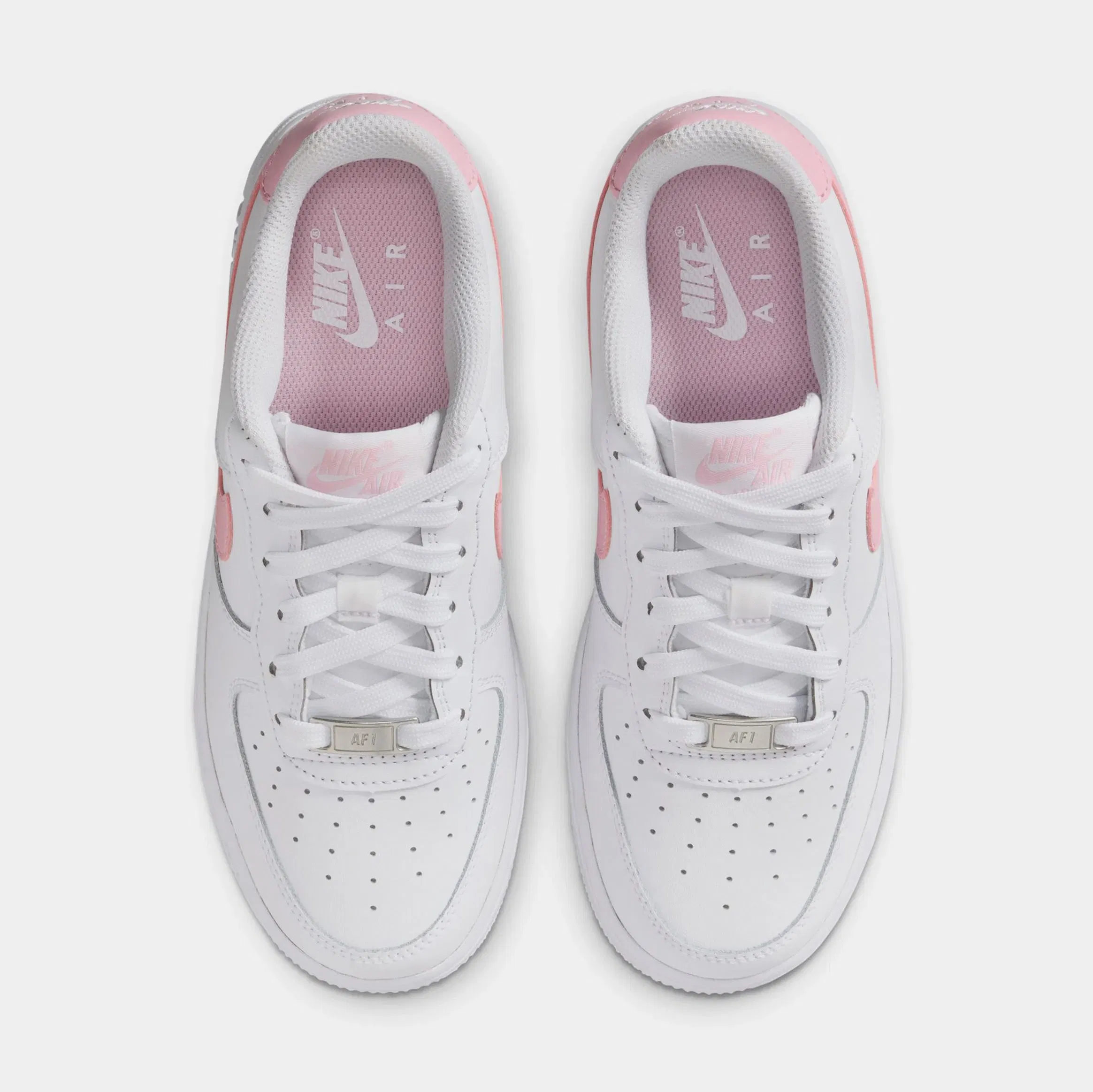 Nike Air Force 1 Low Grade School Lifestyle Shoes (White/Medium Soft Pink/White)