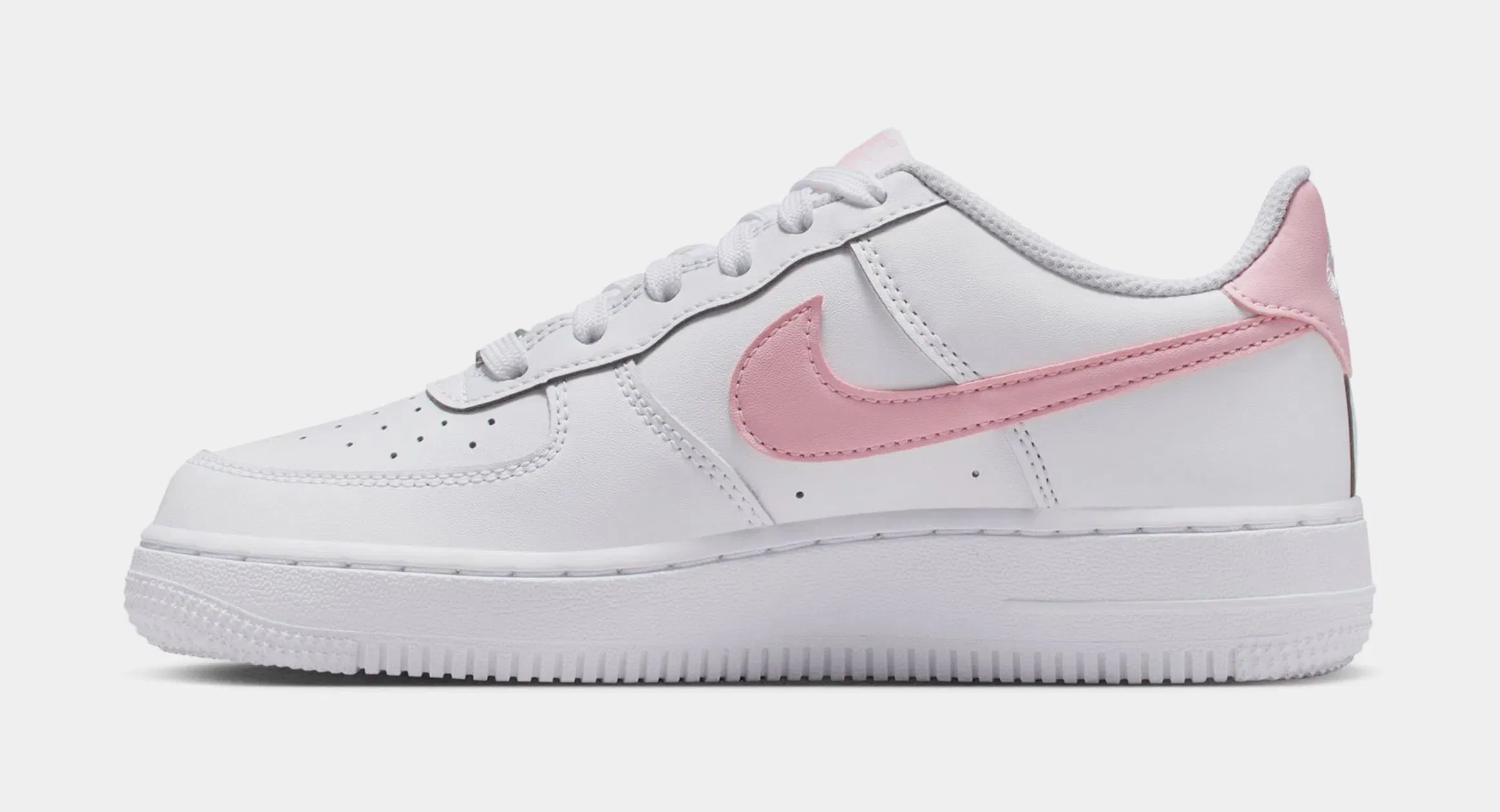 Nike Air Force 1 Low Grade School Lifestyle Shoes (White/Medium Soft Pink/White)