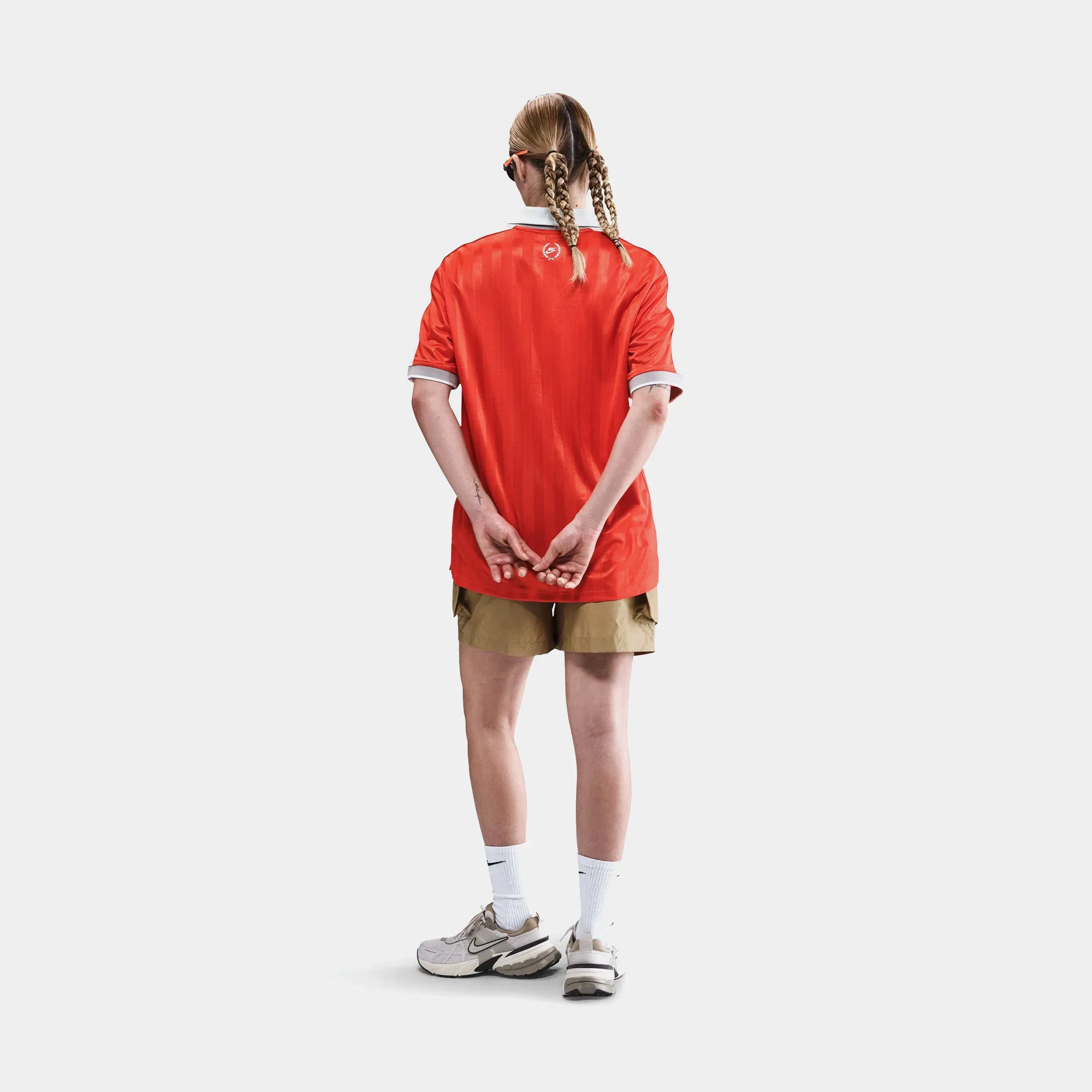 Nike NSW V Neck Top Womens Jersey (Picante Red/Sail/Midnight Navy/Sail)