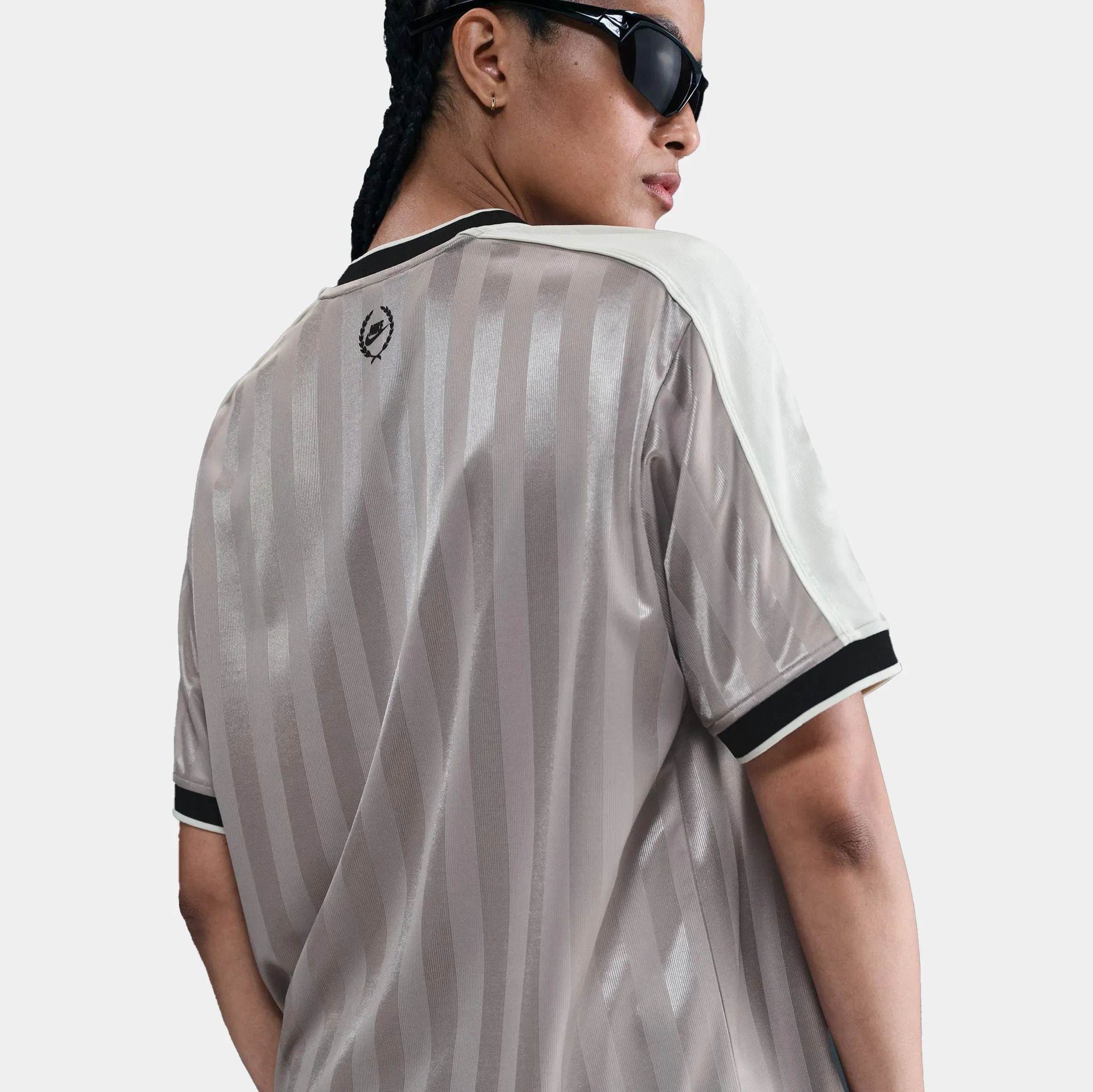 Nike NSW V Neck Top Womens Jersey (College Grey/Sail/Black/Black)