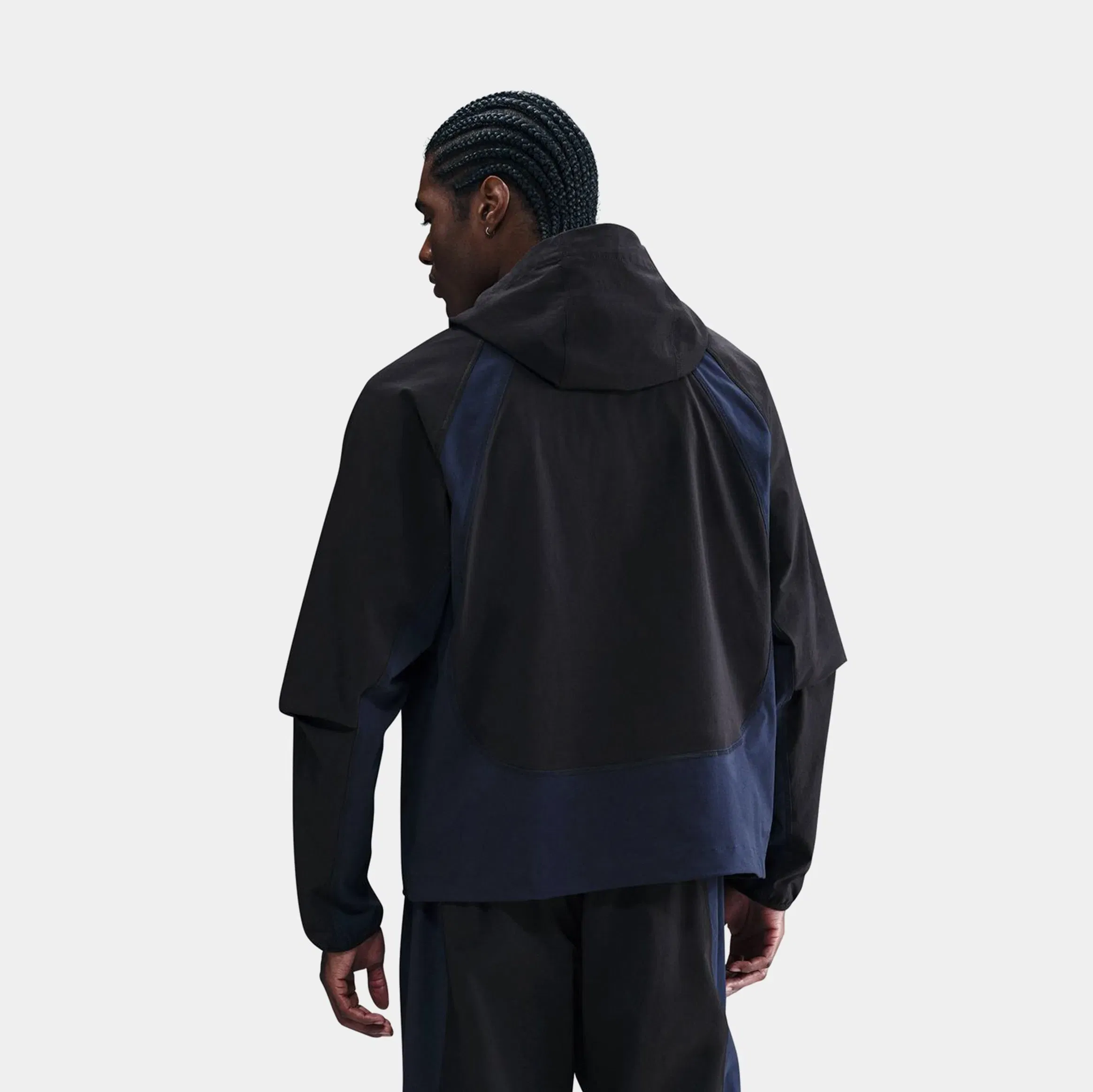 Nike NSW Tech Dri Fit Woven Color Block Windrunner Mens Jacket (Cave Stone/Cool Grey/Black)